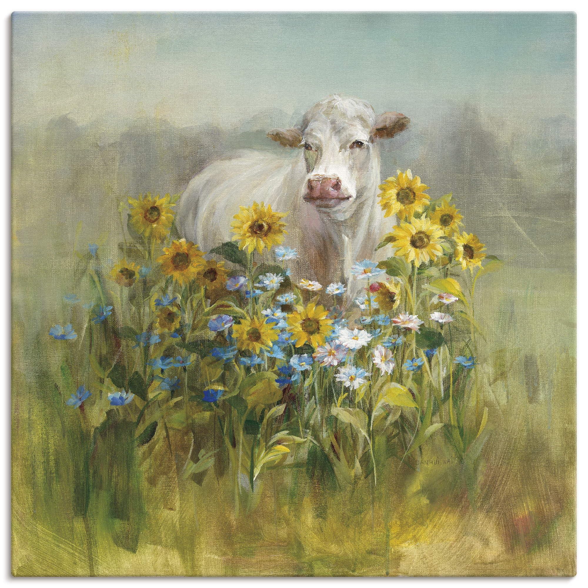 artland-leinwandbilder-farm-and-field-i-leinwandbild-40x40-kuh image 1