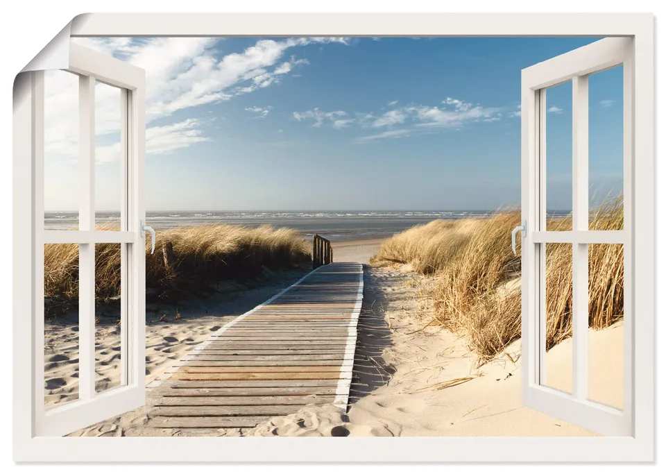 artland-kunstdrucke-poster-130x90-cm-nordsee-langeoog-fensterblick image 1