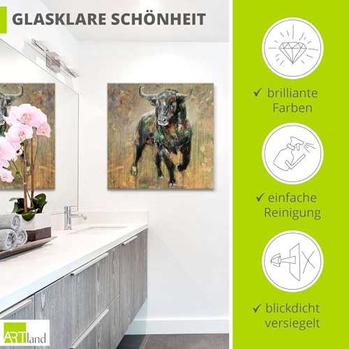 artland-glasbilder-stier-moment-der-entscheidung-u5pf-glasbild-30x30-cm image 8