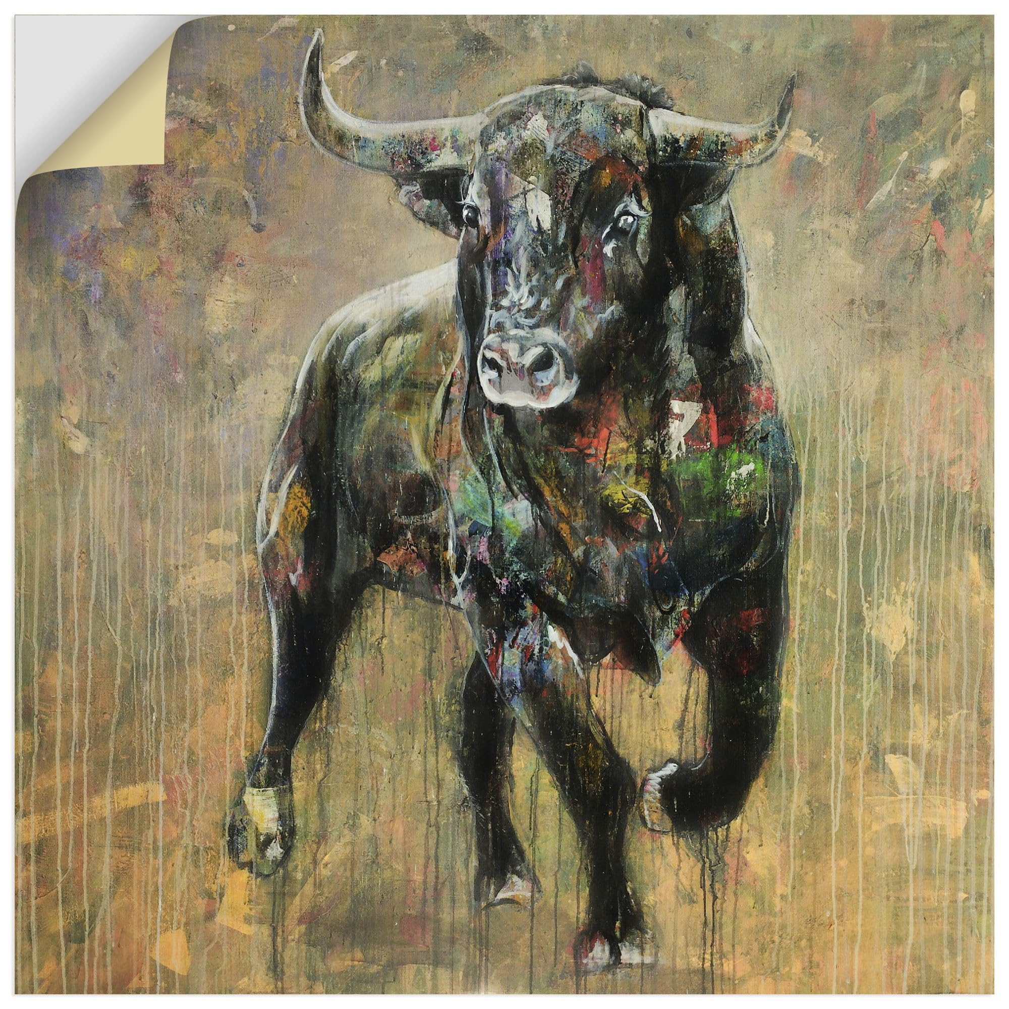 artland-wandaufkleber-stier-wandtattoo-30x30-cm-vinyl image 1