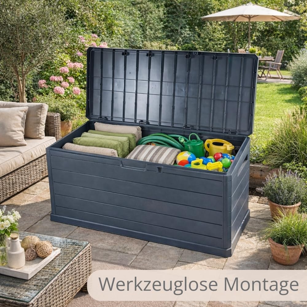 garpet-garten-gartenbox-350-l-wetterfest-wasserdicht-grau image 3