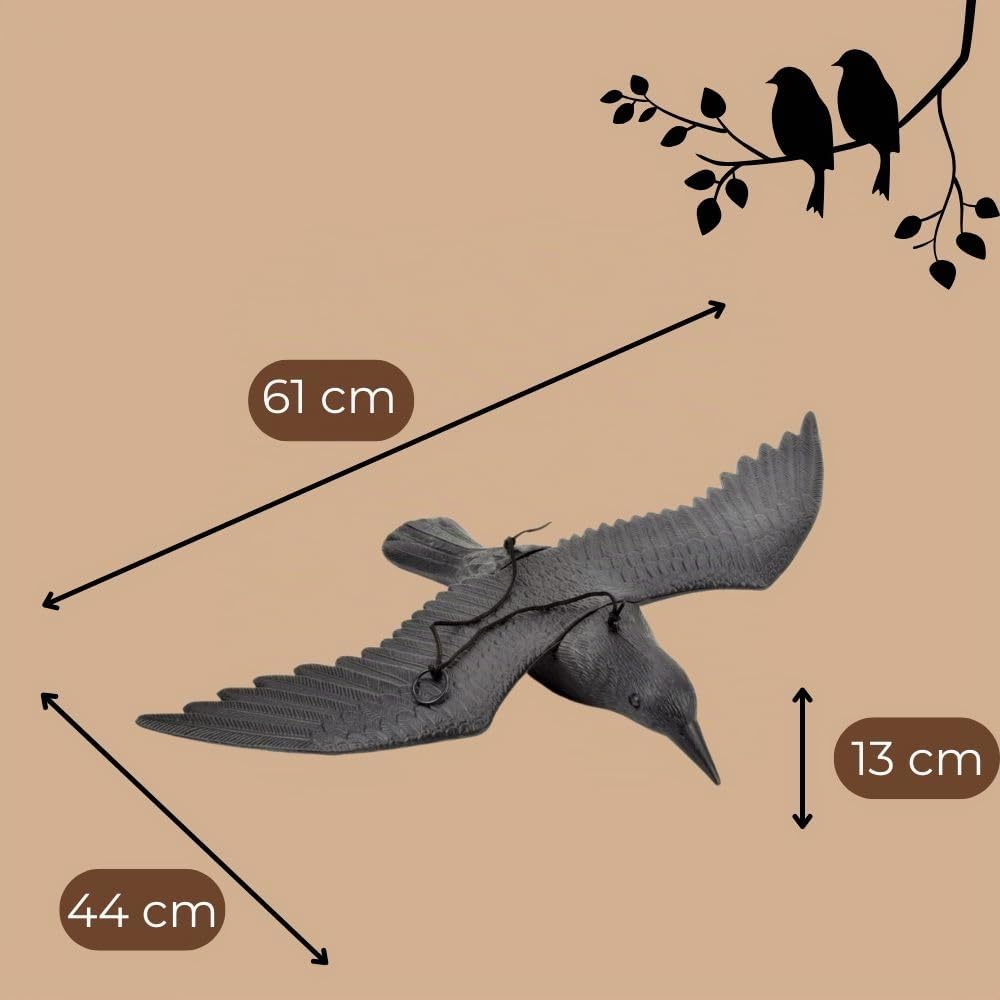 garpet-garten-rabe-fliegend-taubenabwehr-vogelschreck-schwarz image 2