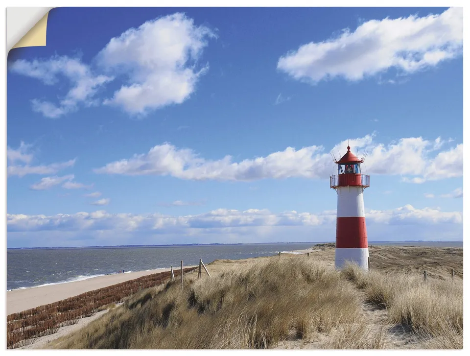 artland-wandaufkleber-leuchtturm-sylt-80x60-cm-meer-strand image 1