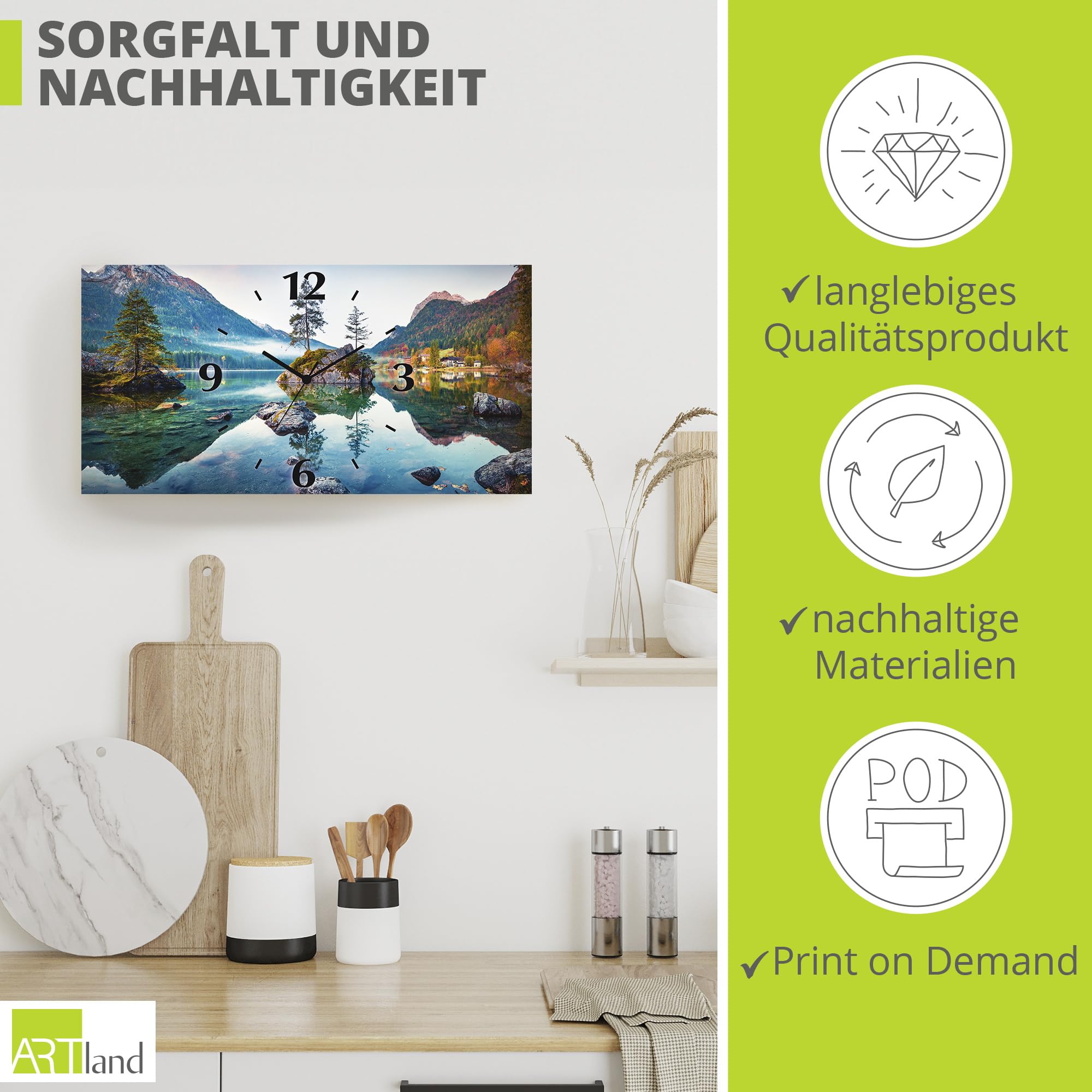 artland-wanduhren-u1tm-wanduhr-60x30-cm-see-herbst-lautlos image 5