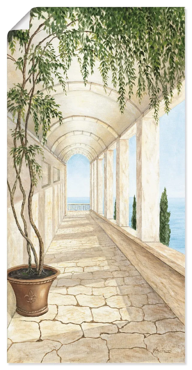 artland-capri-poster-50x100-cm-architektur-panorama-creme image 1