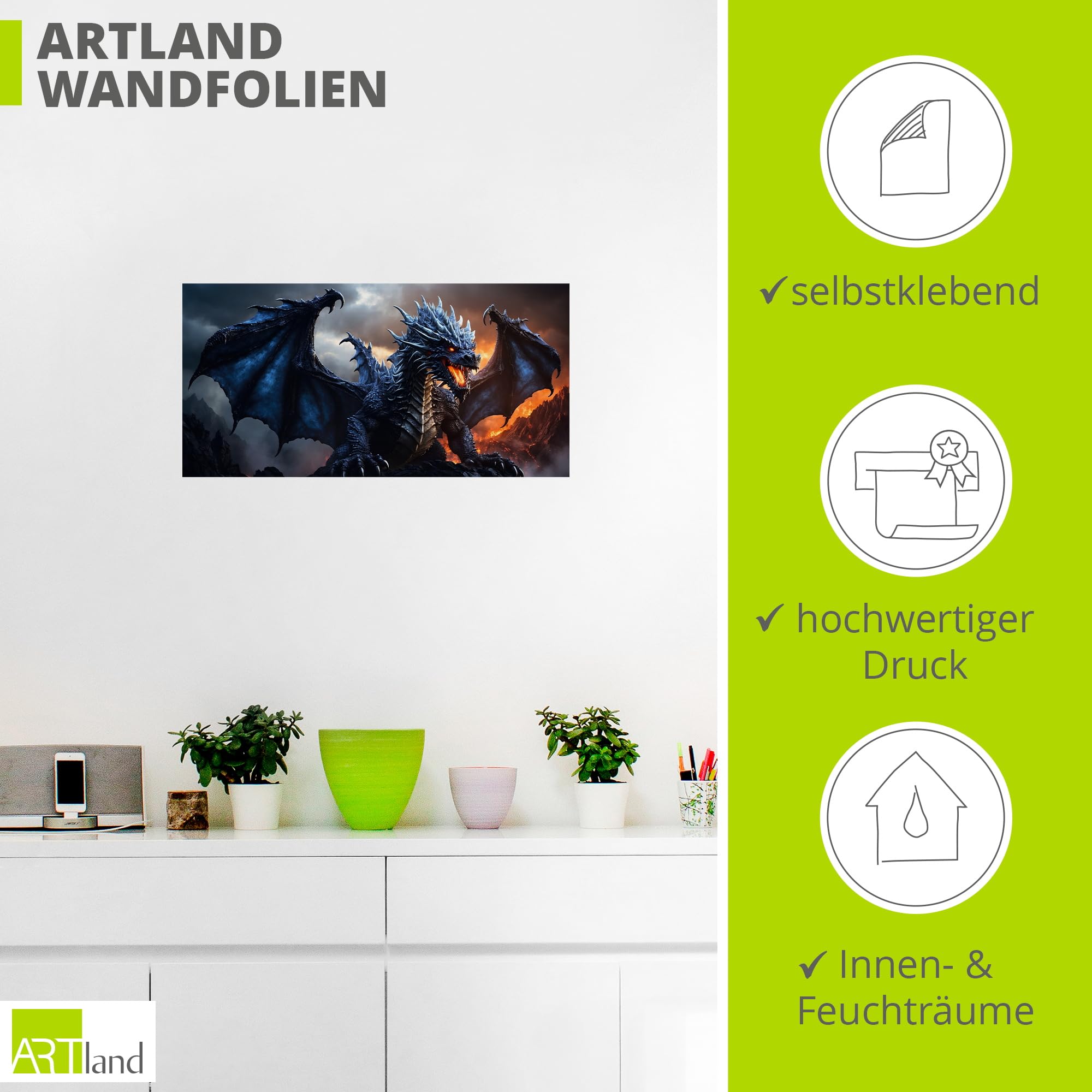 artland-wandaufkleber-feuerdrache-2-u5pq-wandtattoo-100x50-cm image 3