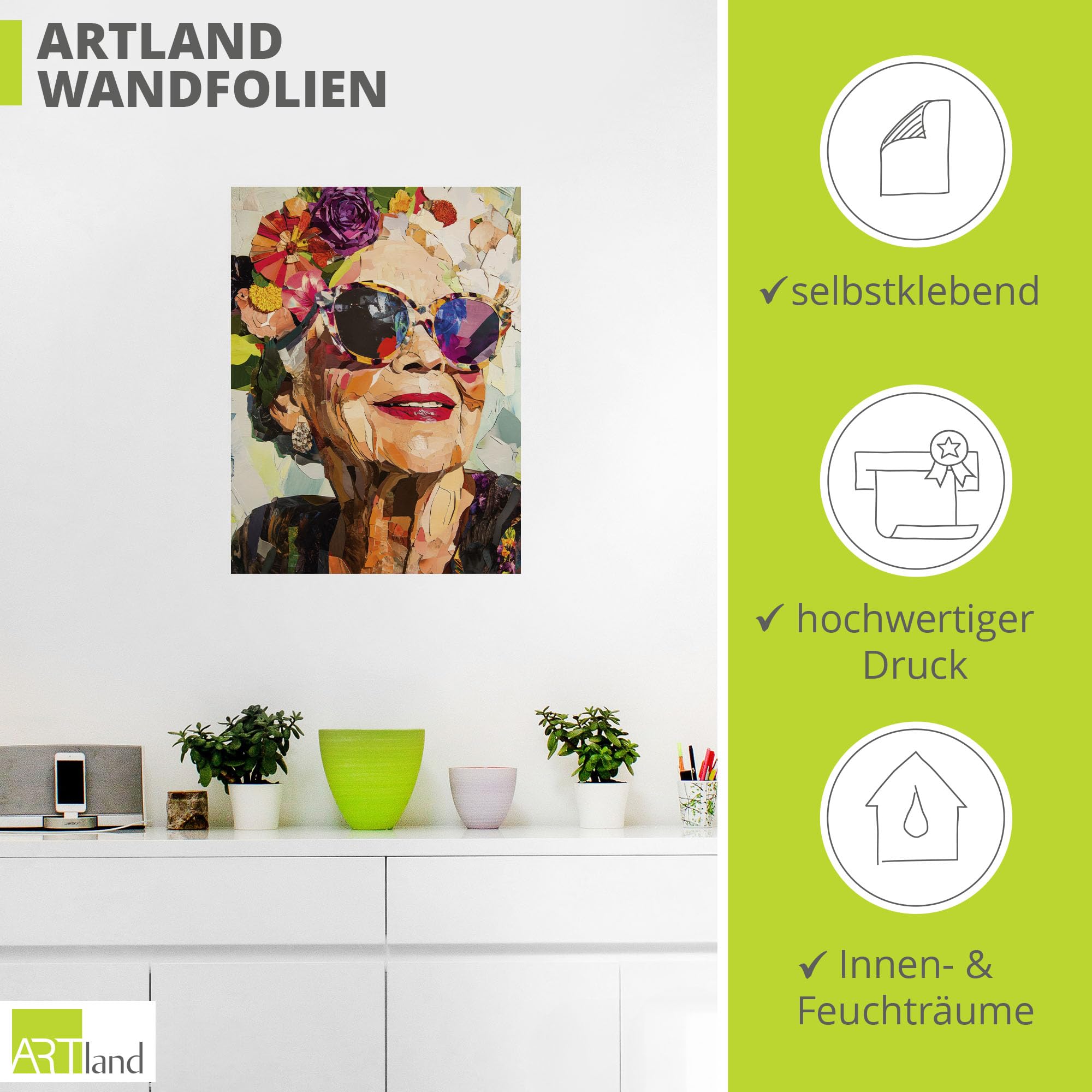 artland-wandaufkleber-u5mp-wandtattoo-frau-sonnenbrille-60x80 image 3