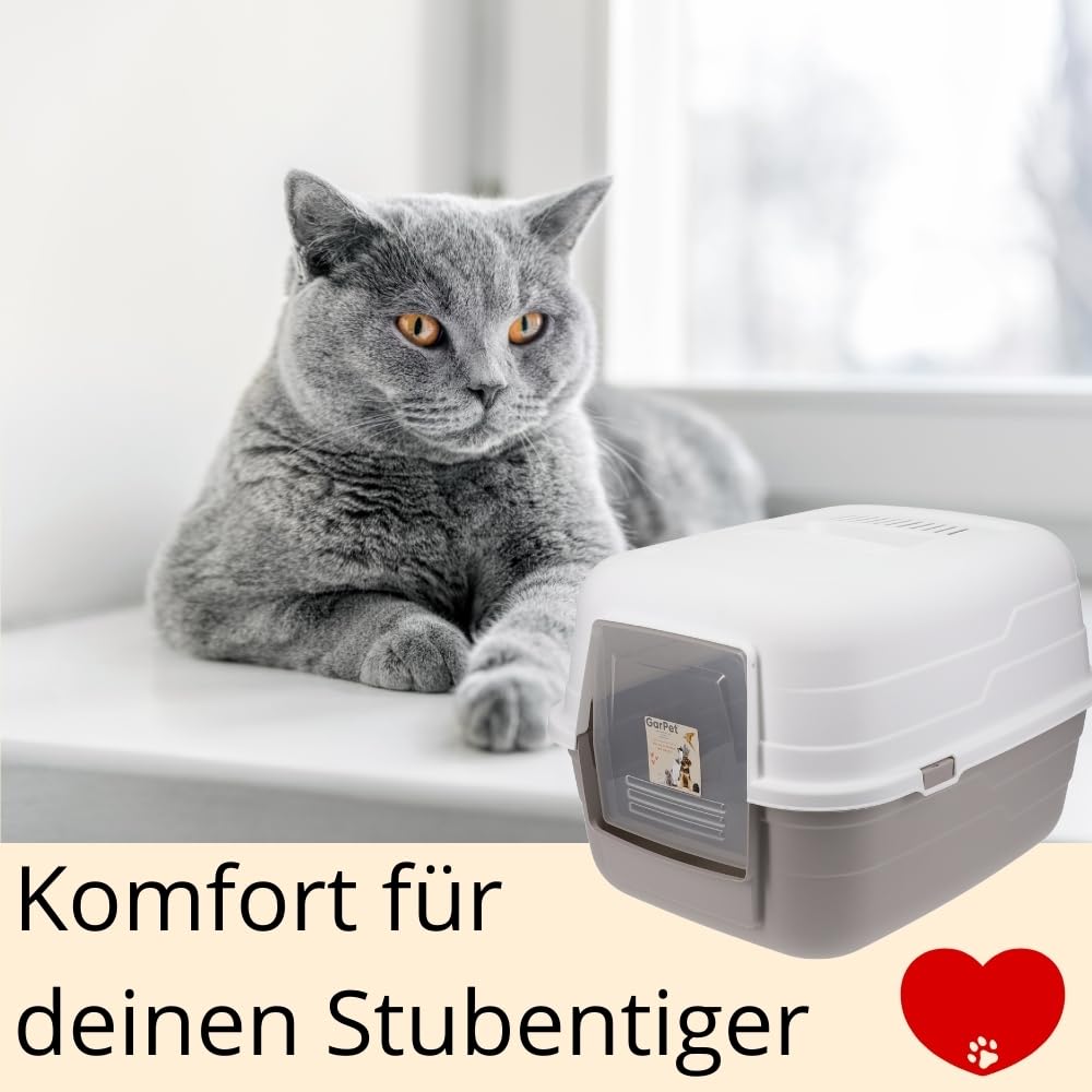 garpet-tierwelt-katzenklo-mit-deckel-grau-aktivkohlefilter image 6