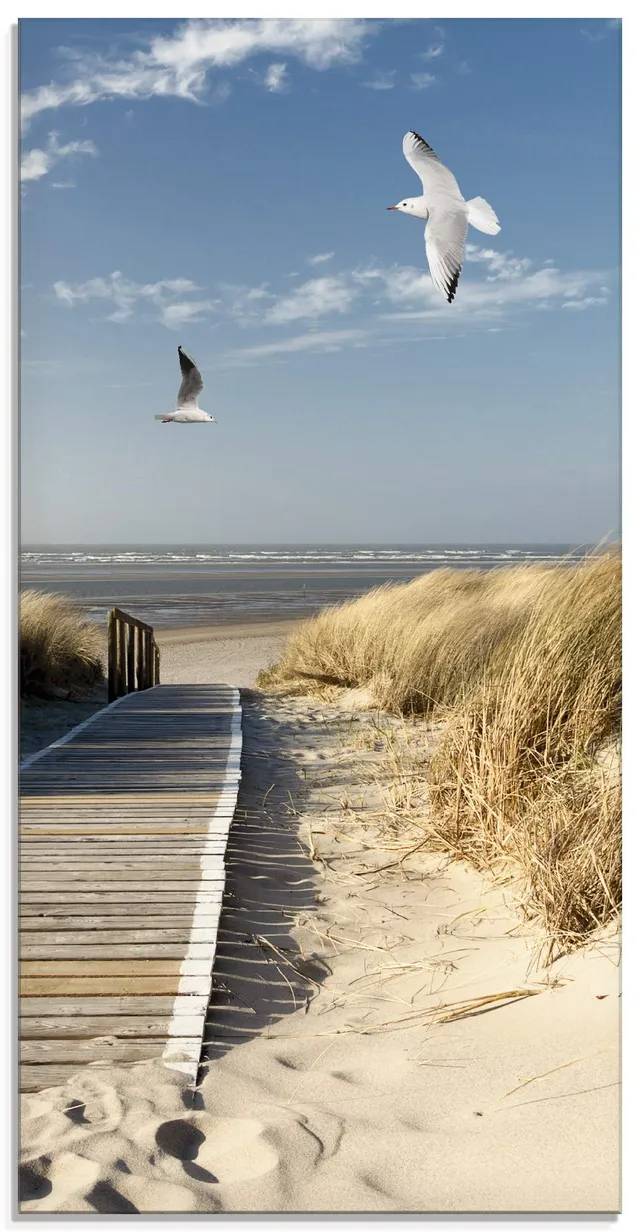 artland-glasbilder-glasbild-50x100-strand-meer-steg-t9nj image 1