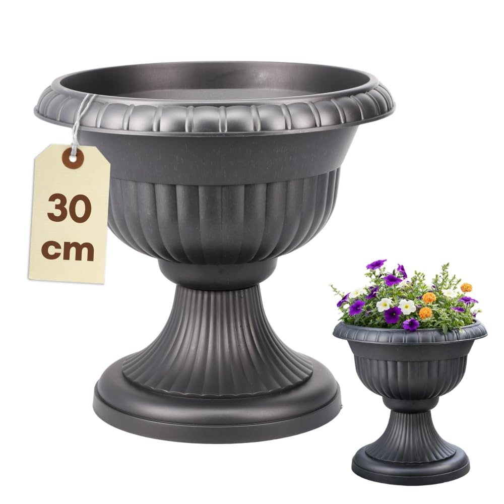 garpet-garten-blumentopf-mit-st-nder-grau-30-cm-frostsicher image 1