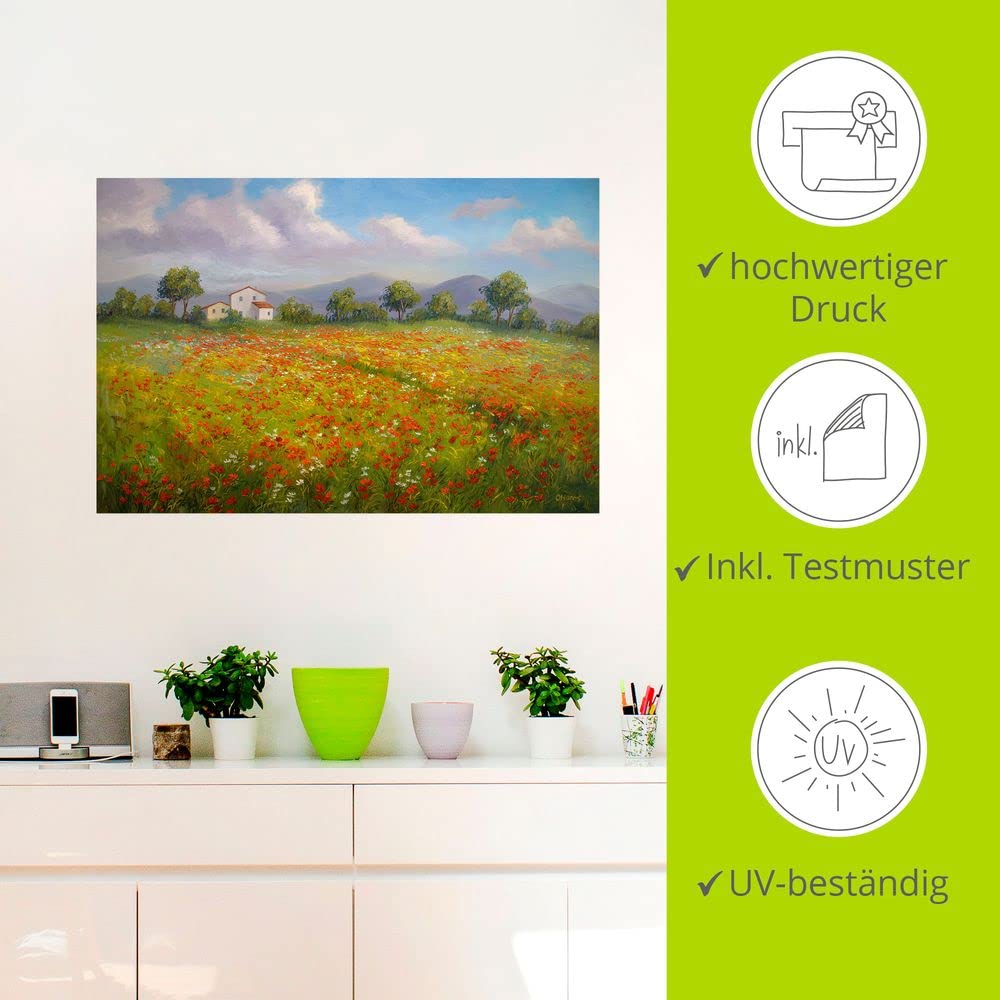artland-wandaufkleber-mohnfeld-wandtattoo-60x40-cm image 2