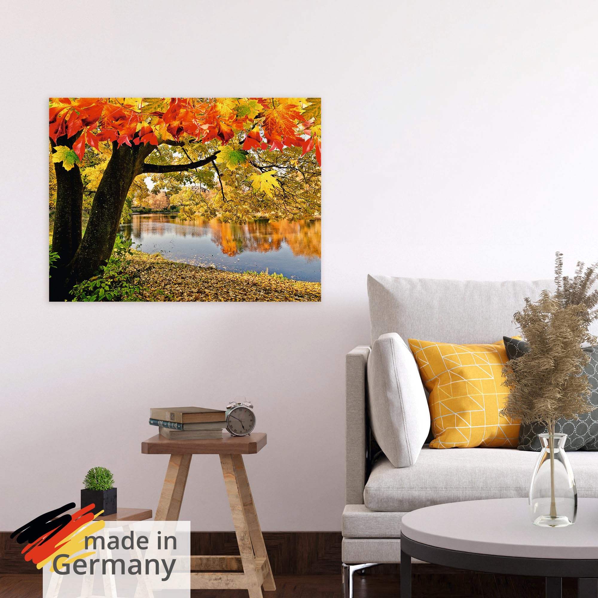 artland-kunstdrucke-poster-80x60-cm-herbstwald-mit-boot-t4sf image 5