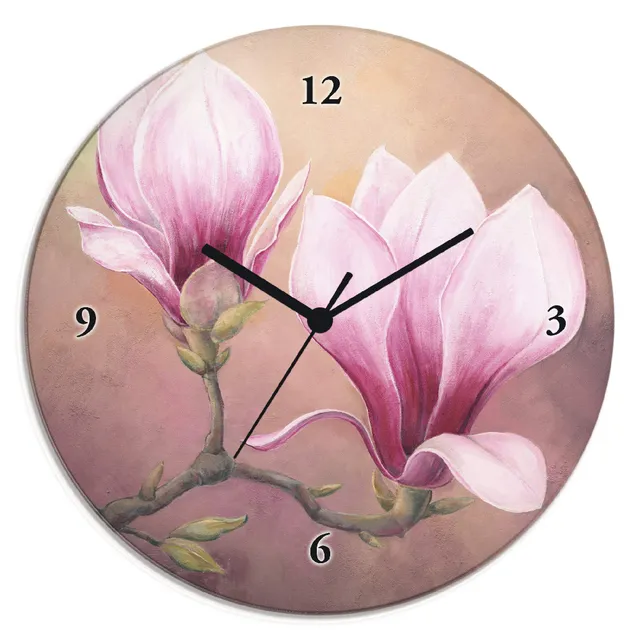 artland-wanduhren-t4wv-wanduhr-magnolie-30-cm-glas-lautlos image 1