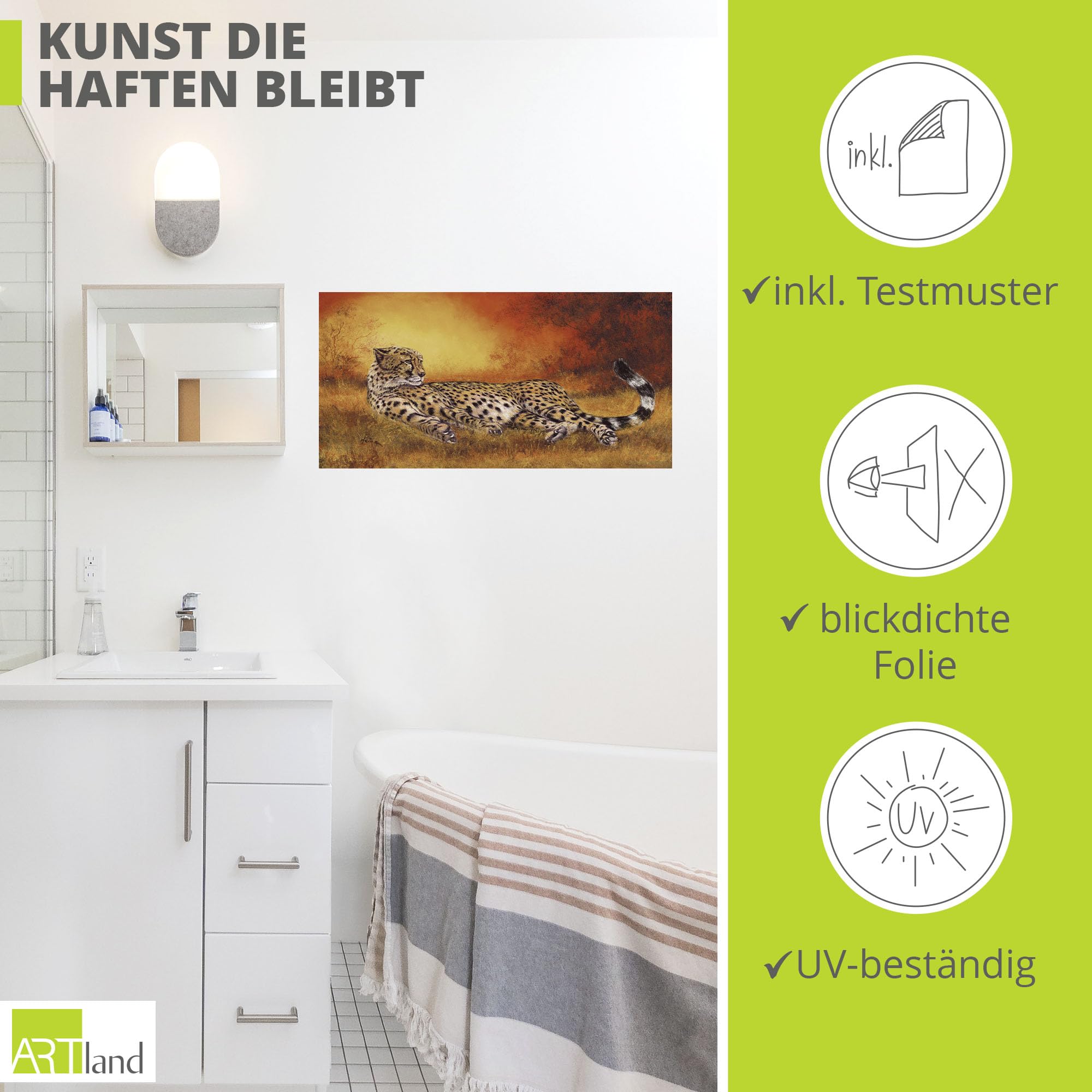 artland-wandaufkleber-gepard-liegend-60x30-cm image 2