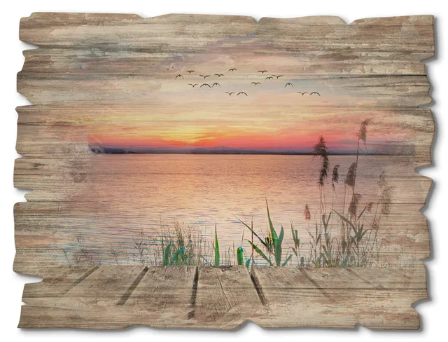 artland-holzbilder-steg-am-see-holzbild-40x30-cm-maritim image 1