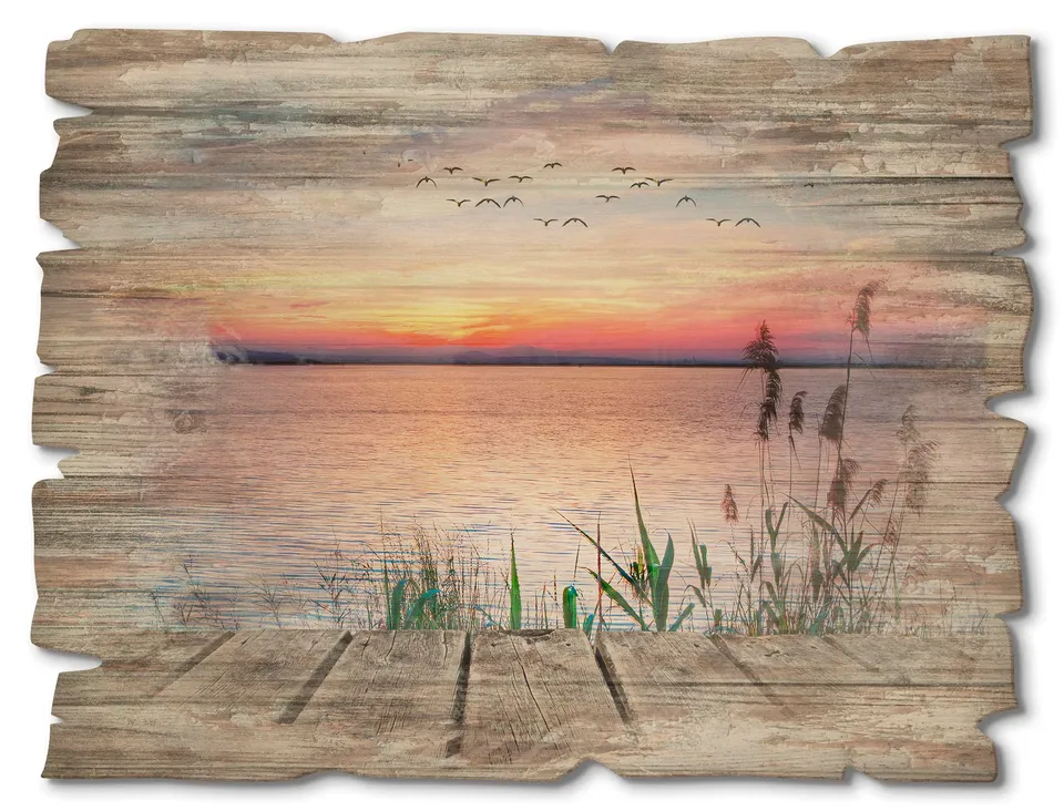 artland-holzbilder-steg-am-see-holzbild-40x30-cm-maritim image 1
