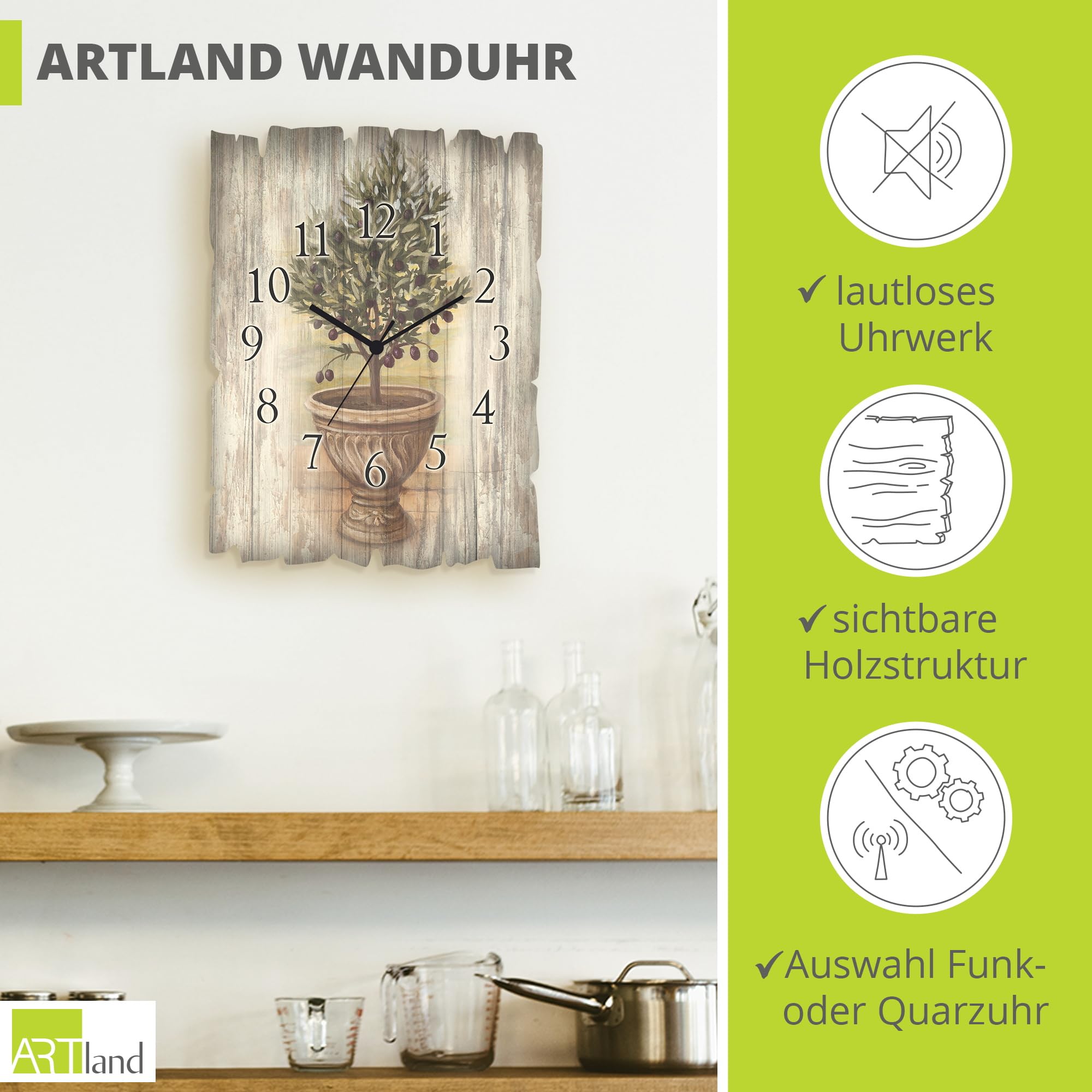 artland-wanduhren-u0pu-wanduhr-30x40-cm-holz-oliven image 2