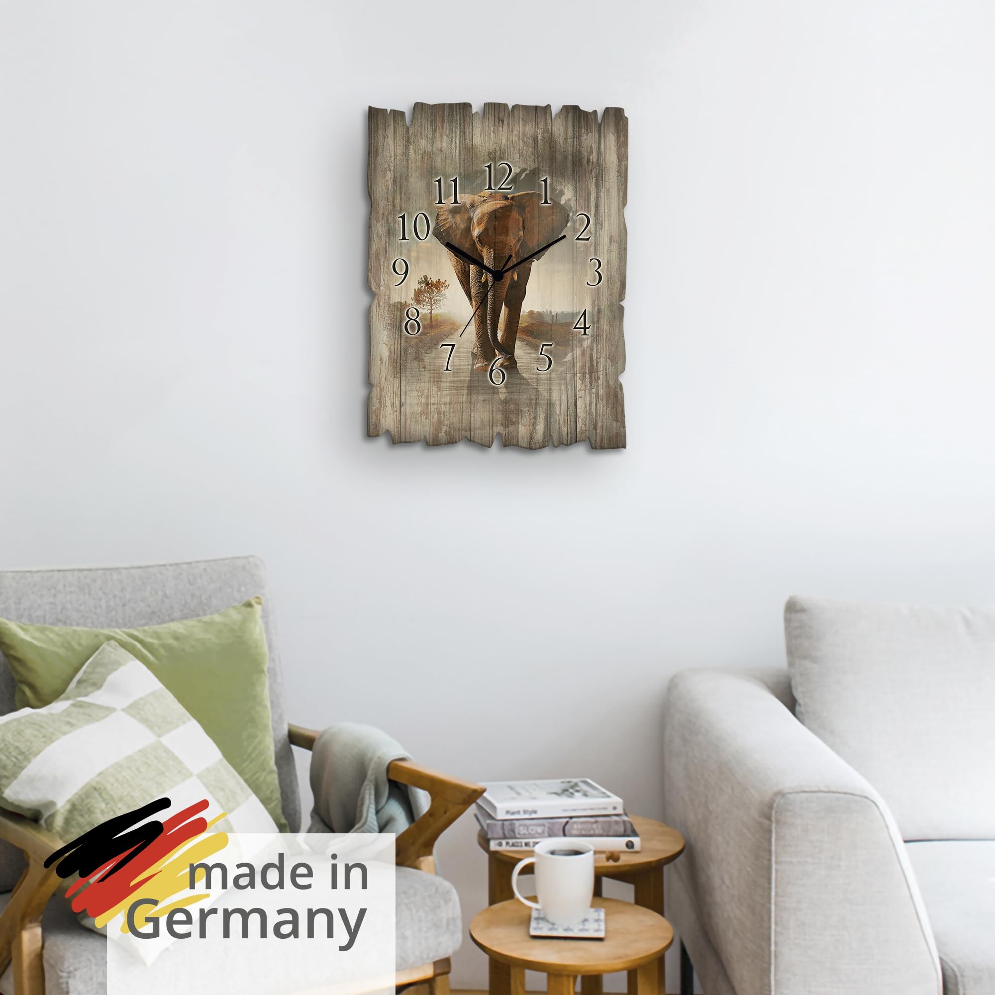 artland-wanduhren-t9qo-wanduhr-30x40-cm-quarzuhr-elefant image 6