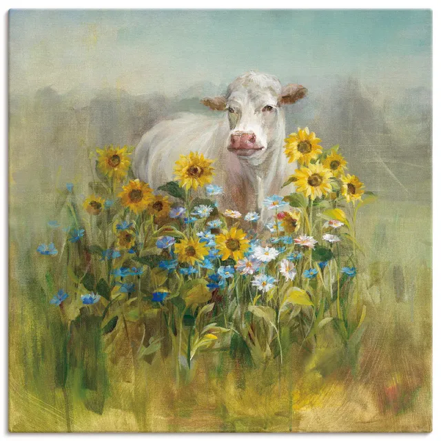 artland-leinwandbilder-farm-and-field-i-leinwandbild-40x40-kuh image 1