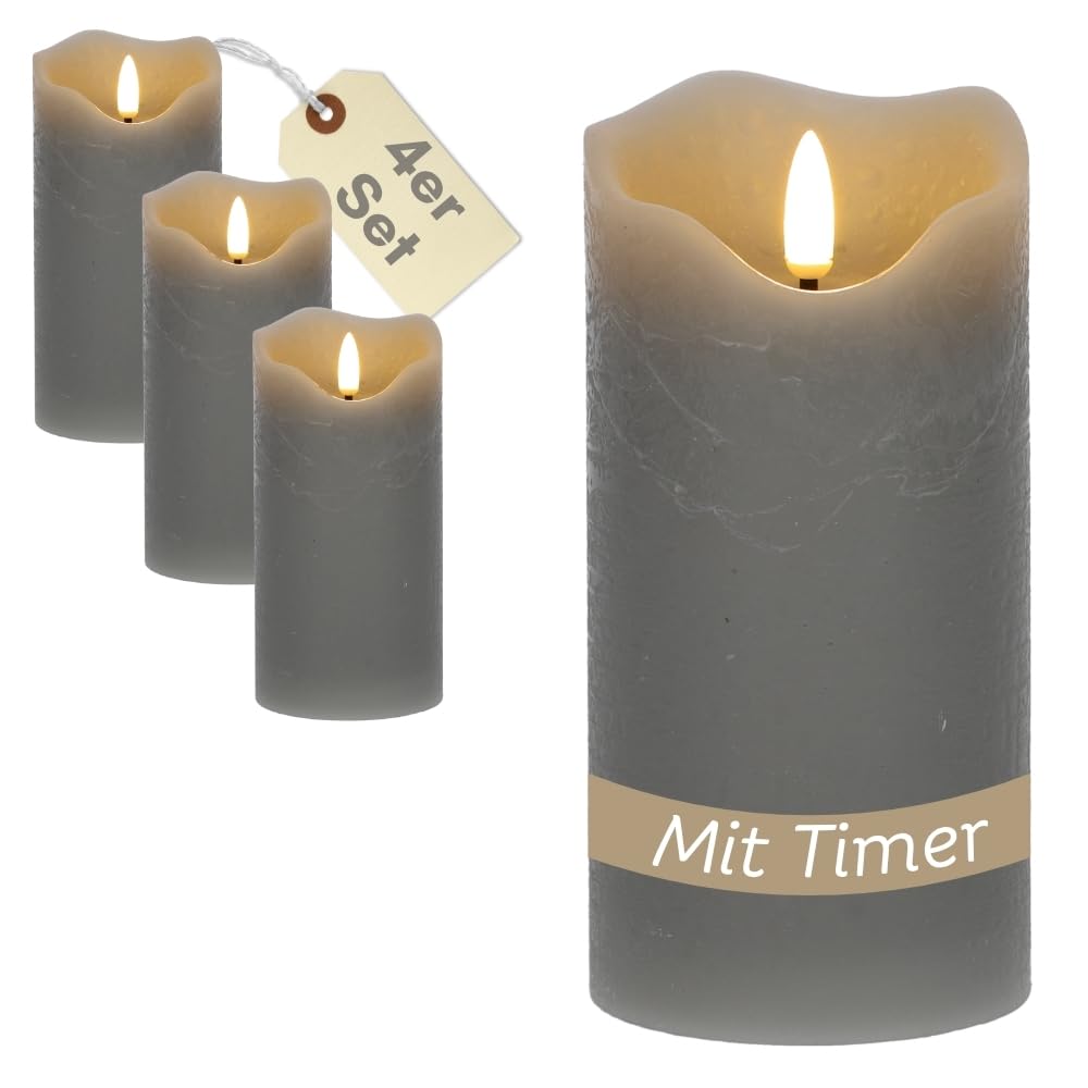 garpet-wohnen-led-echtwachskerzen-4er-grau-timer image 1