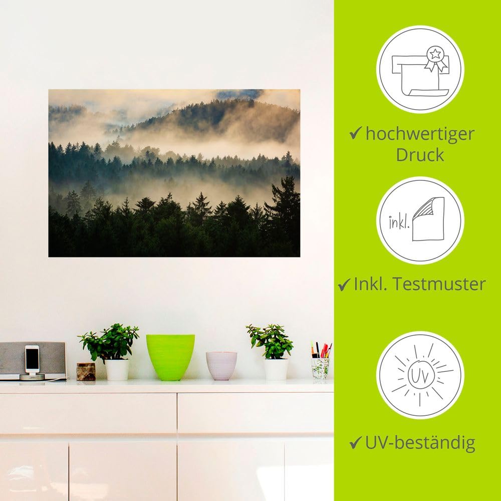 artland-wandaufkleber-wald-nebel-120x80-cm-wandtattoo-vinyl image 2