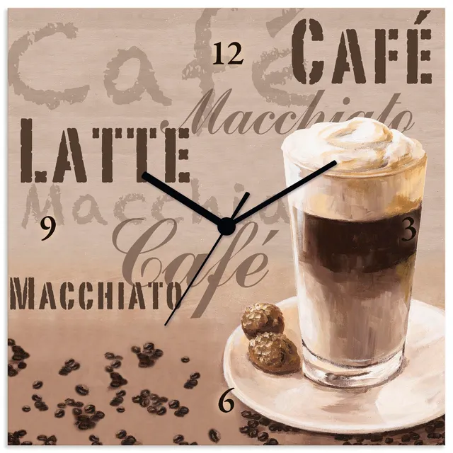 artland-wanduhren-quarzuhr-wanduhr-alu-30x30-kaffee-braun-lautlos image 1