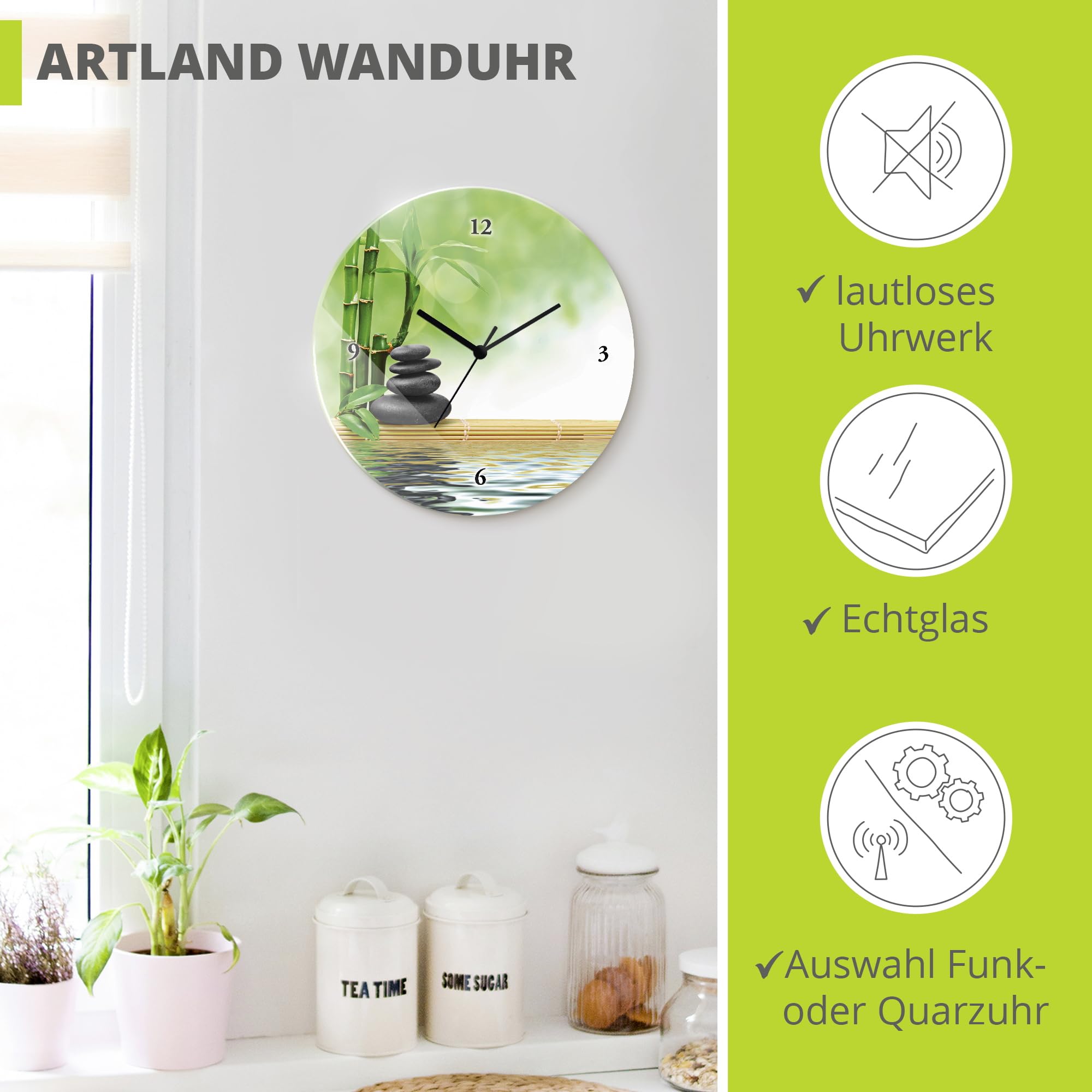 artland-wanduhren-t5op-glas-wanduhr-30-cm-spa-basaltsteine-lautlos image 2
