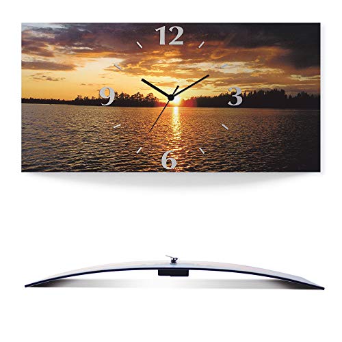 artland-wanduhren-funkuhr-wanduhr-60x30-cm-sonnenuntergang-see image 8