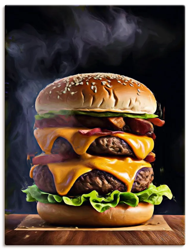 artland-leinwandbilder-monster-burger-leinwandbild-60x80 image 1