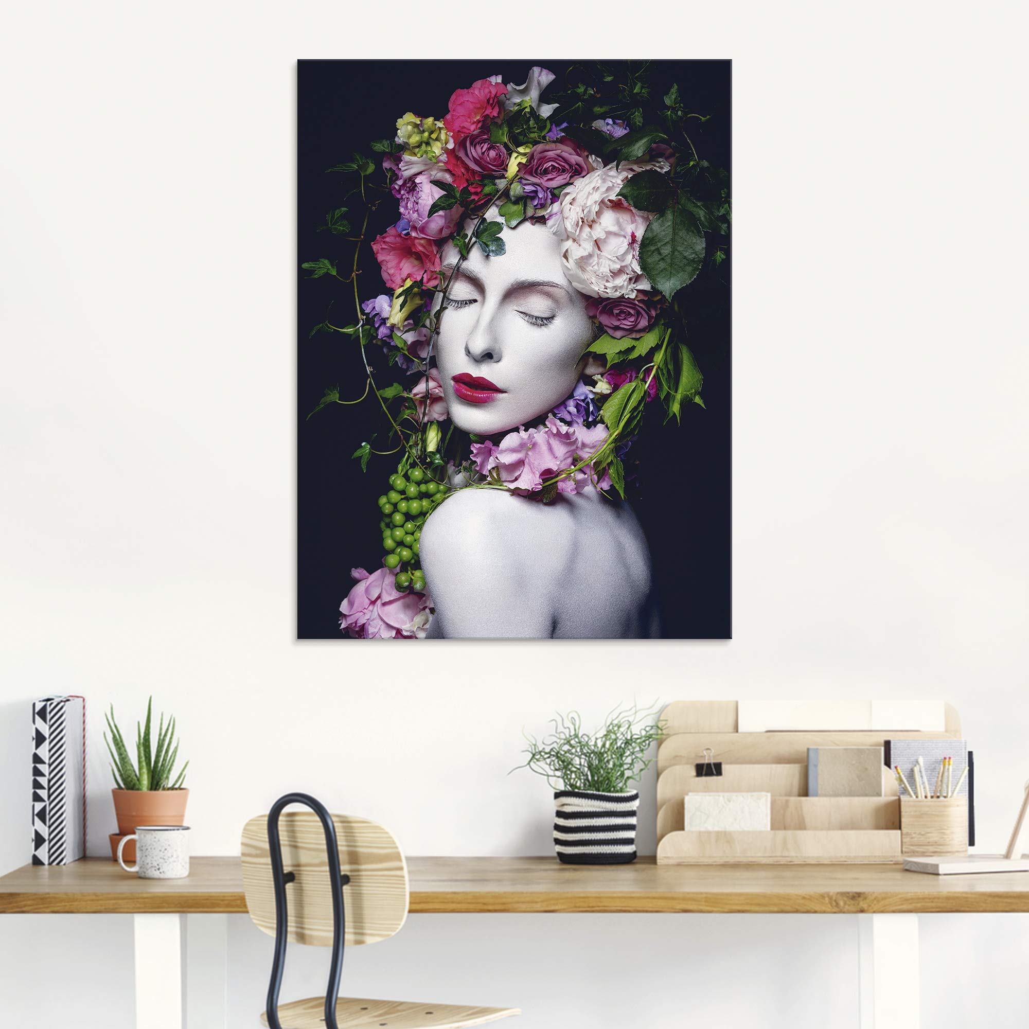 artland-glasbilder-blumenk-nigin-glasbild-60x80-cm-frau-bunt image 7