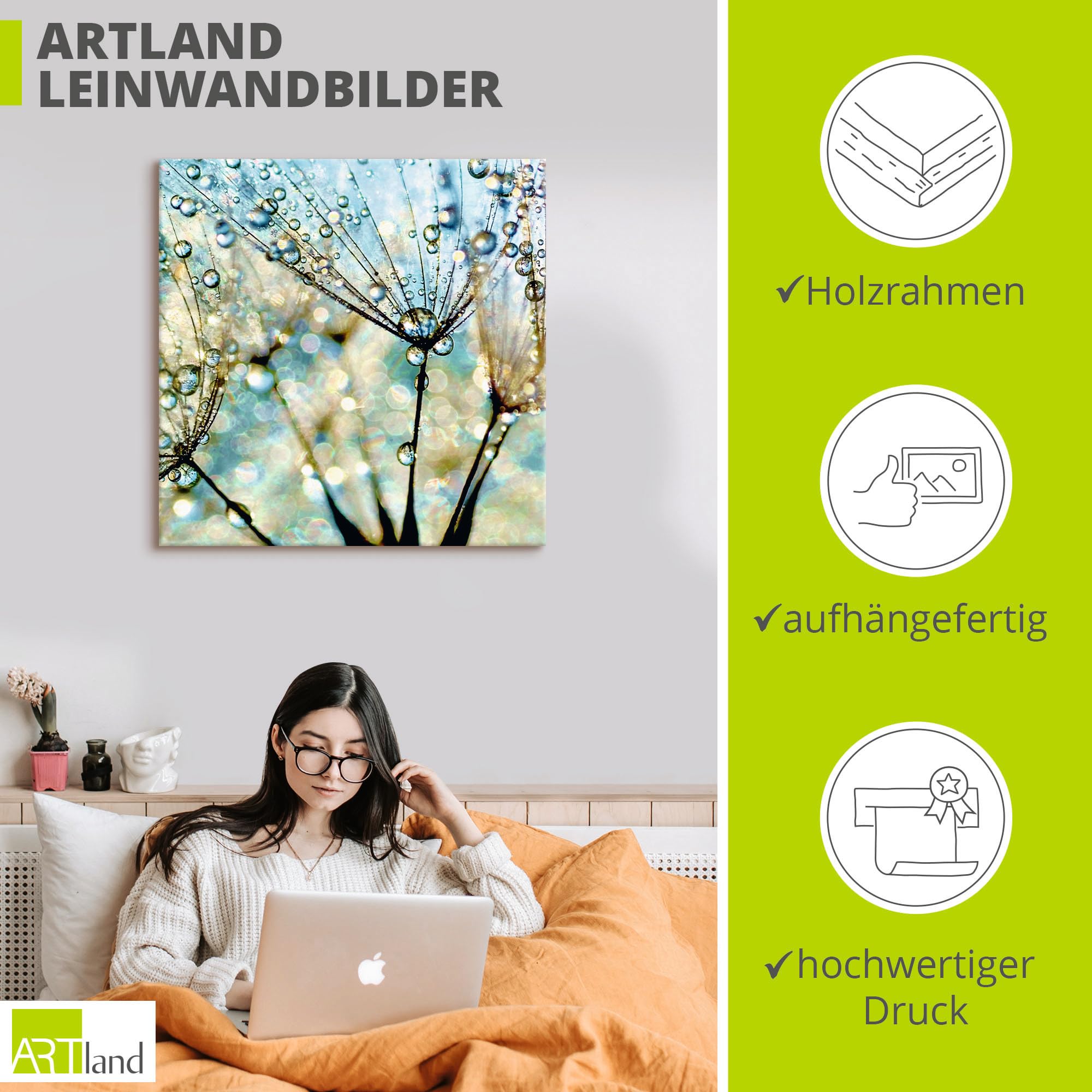 artland-leinwandbilder-pusteblume-blau-leinwandbild-40x40-blau image 3