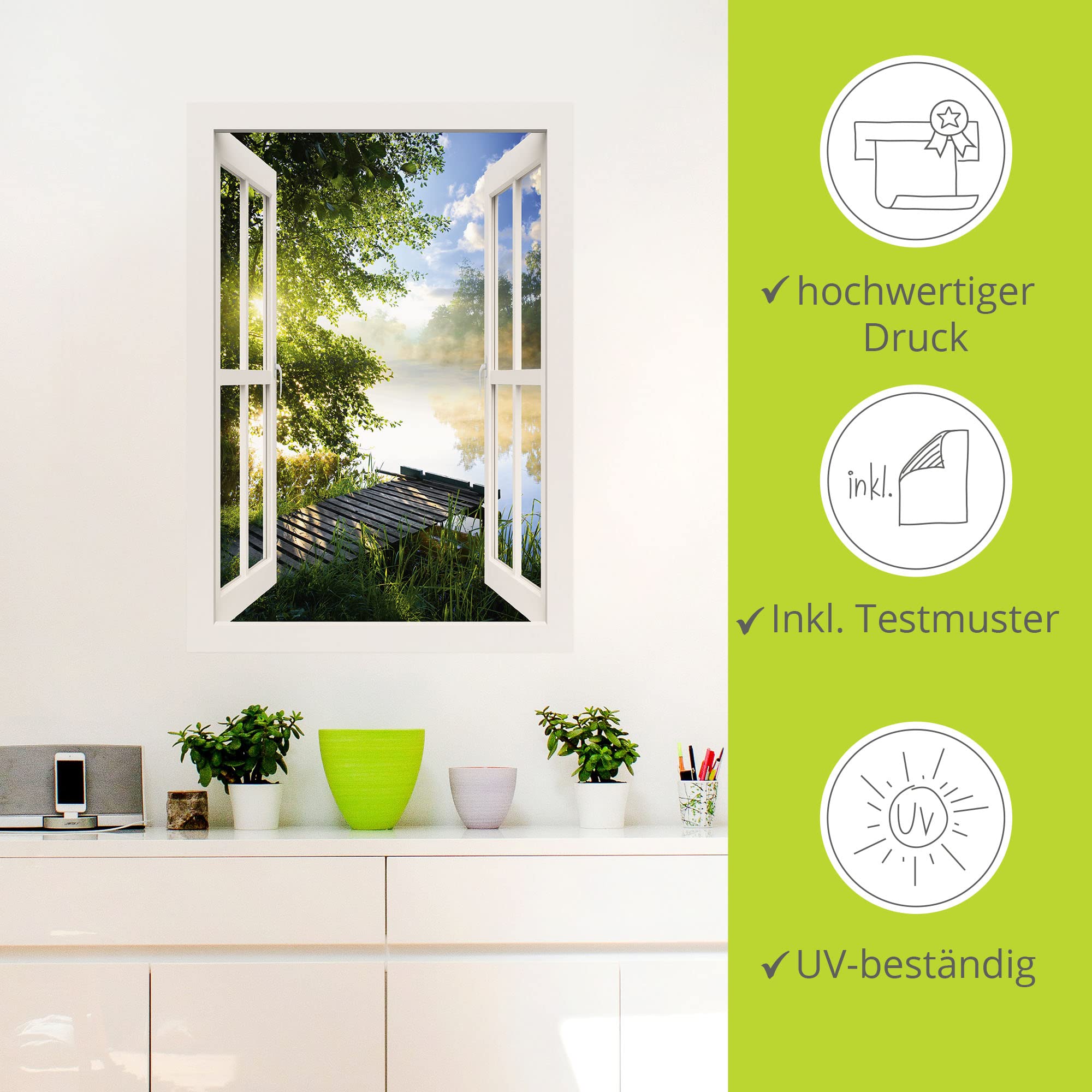 artland-wandaufkleber-wandtattoo-wald-angelsteg-vinyl-100x70 image 2