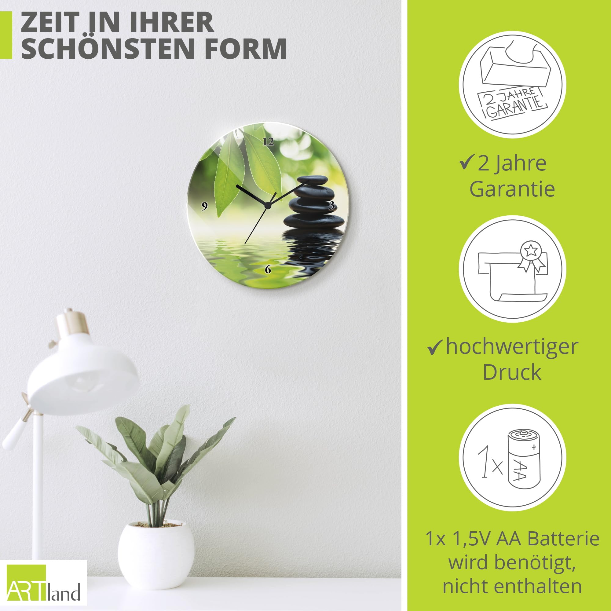artland-wanduhren-funkuhr-glas-30-cm-zen-spa-t5uj image 3