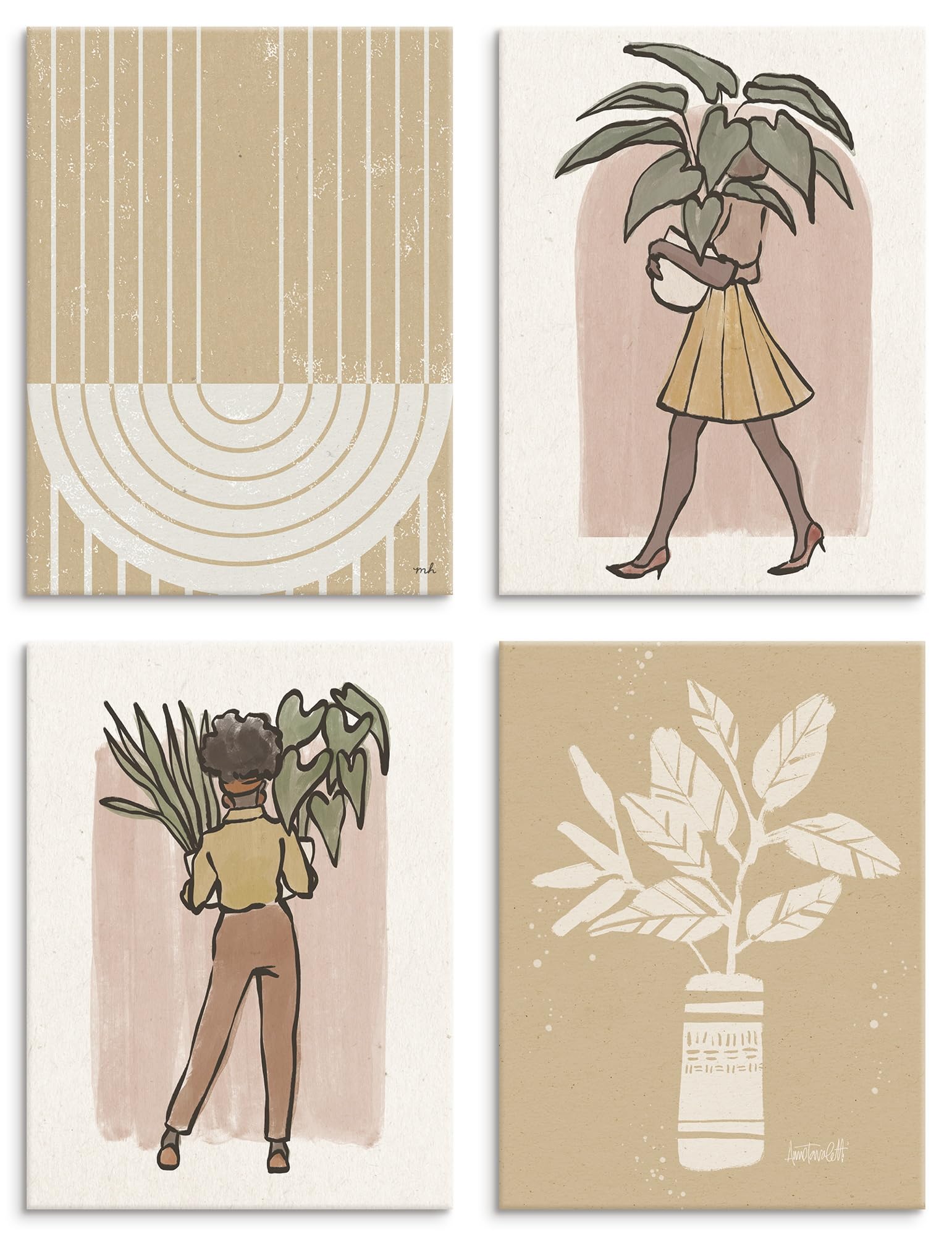 artland-leinwandbilder-boho-plant-ladies-set-4tlg-30x40-cm-boho image 1