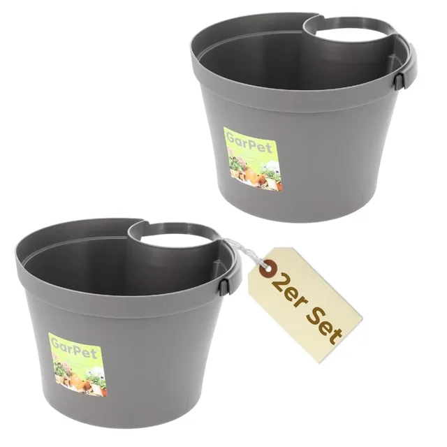 garpet-garten-fallrohr-blumentopf-2er-set-grau-22x22-cm image 1