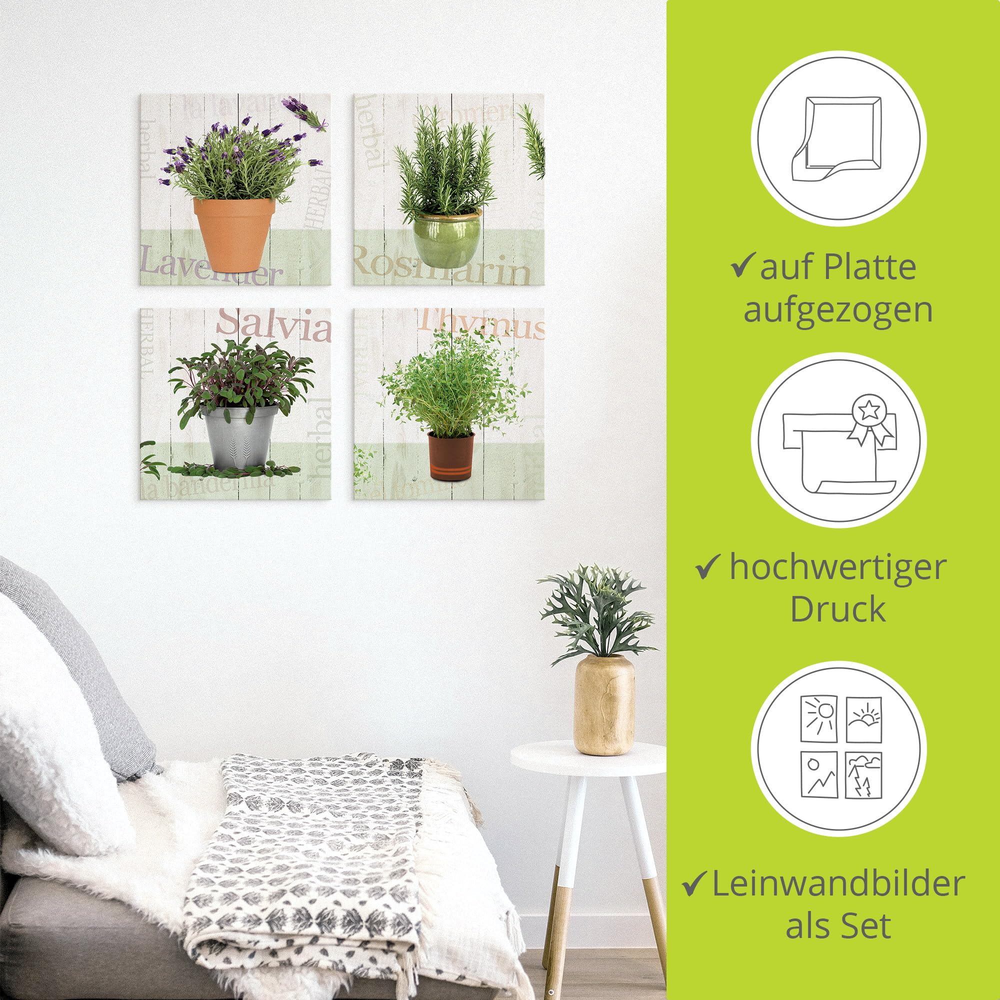 artland-leinwandbilder-kr-uter-4tlg-30x30-cm-leinwandbild-k-che image 2