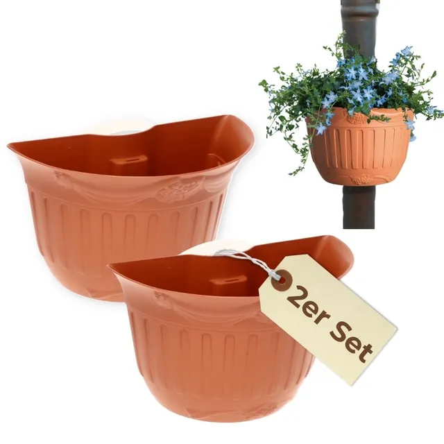 garpet-garten-blumentopf-regenrohr-terracotta-2er-set-fallrohr image 1