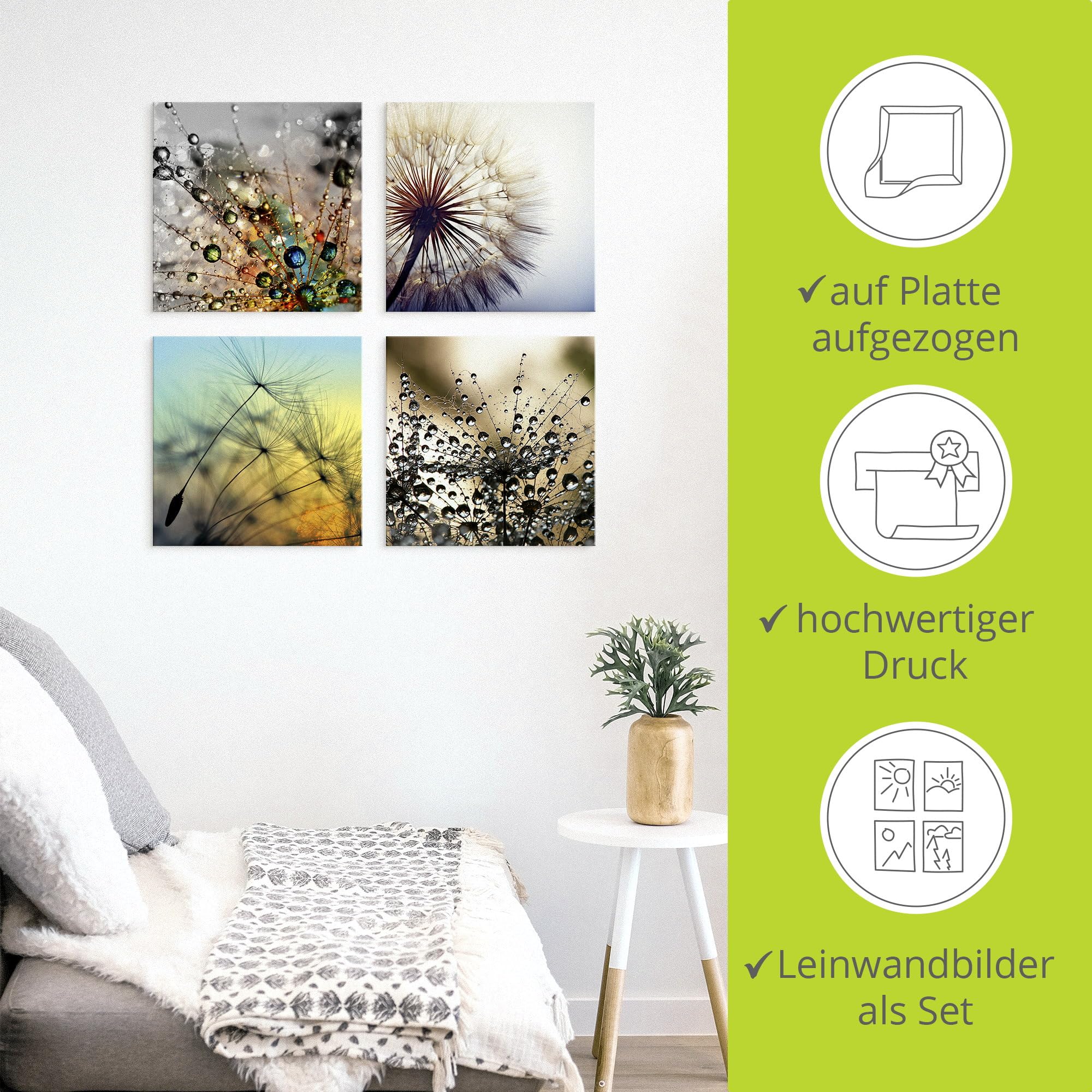 artland-leinwandbilder-j4xd-set-4x40x40-cm-pusteblume-blumen image 2