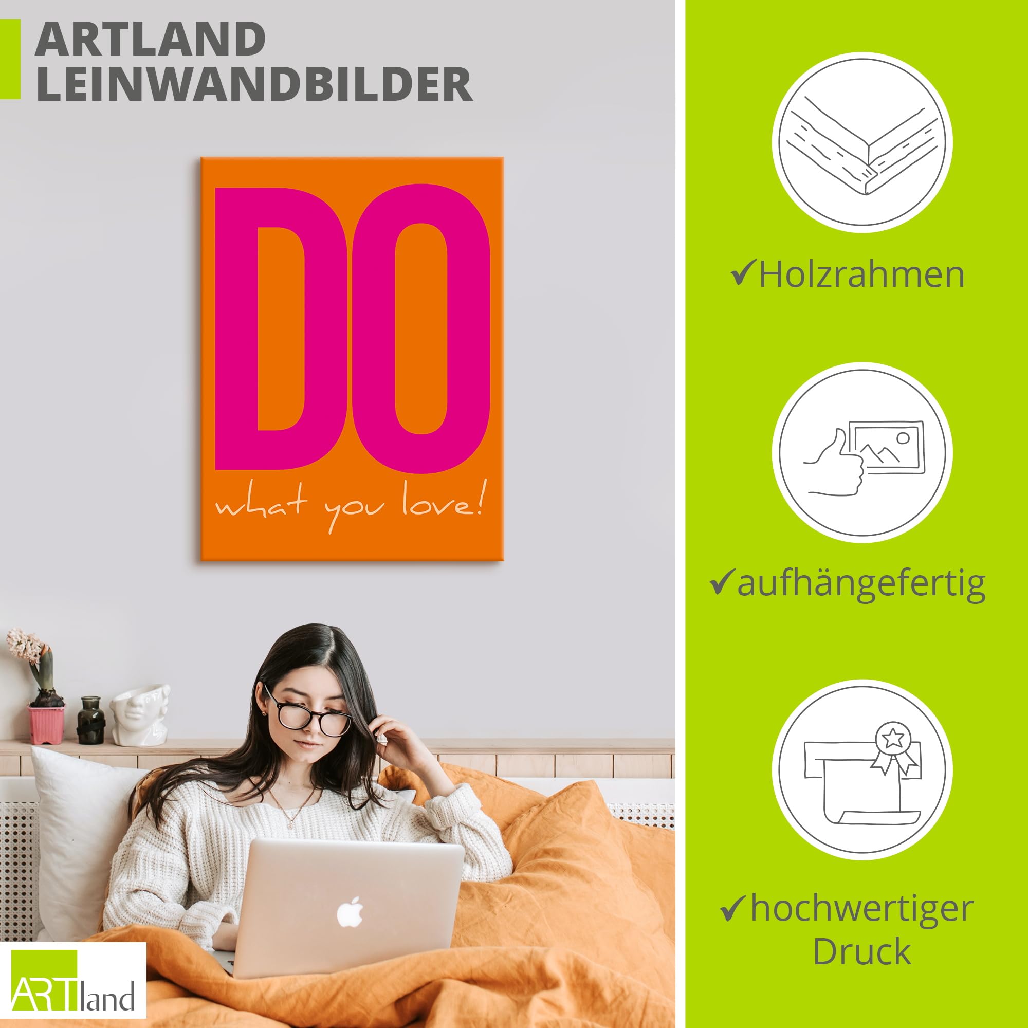 artland-leinwandbilder-do-what-you-love-bild-30x40-cm-orange image 3