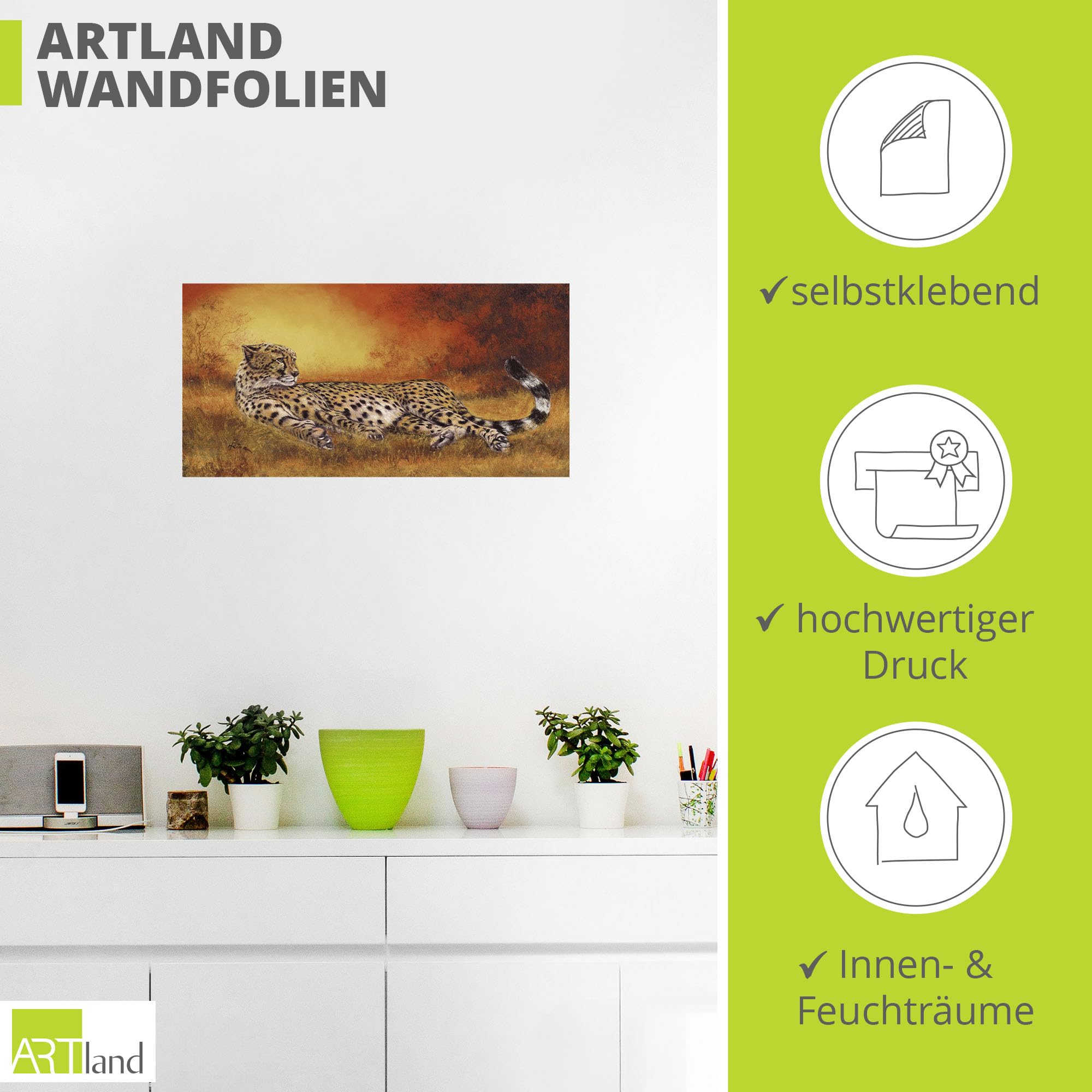 artland-wandaufkleber-gepard-liegend-60x30-cm image 3