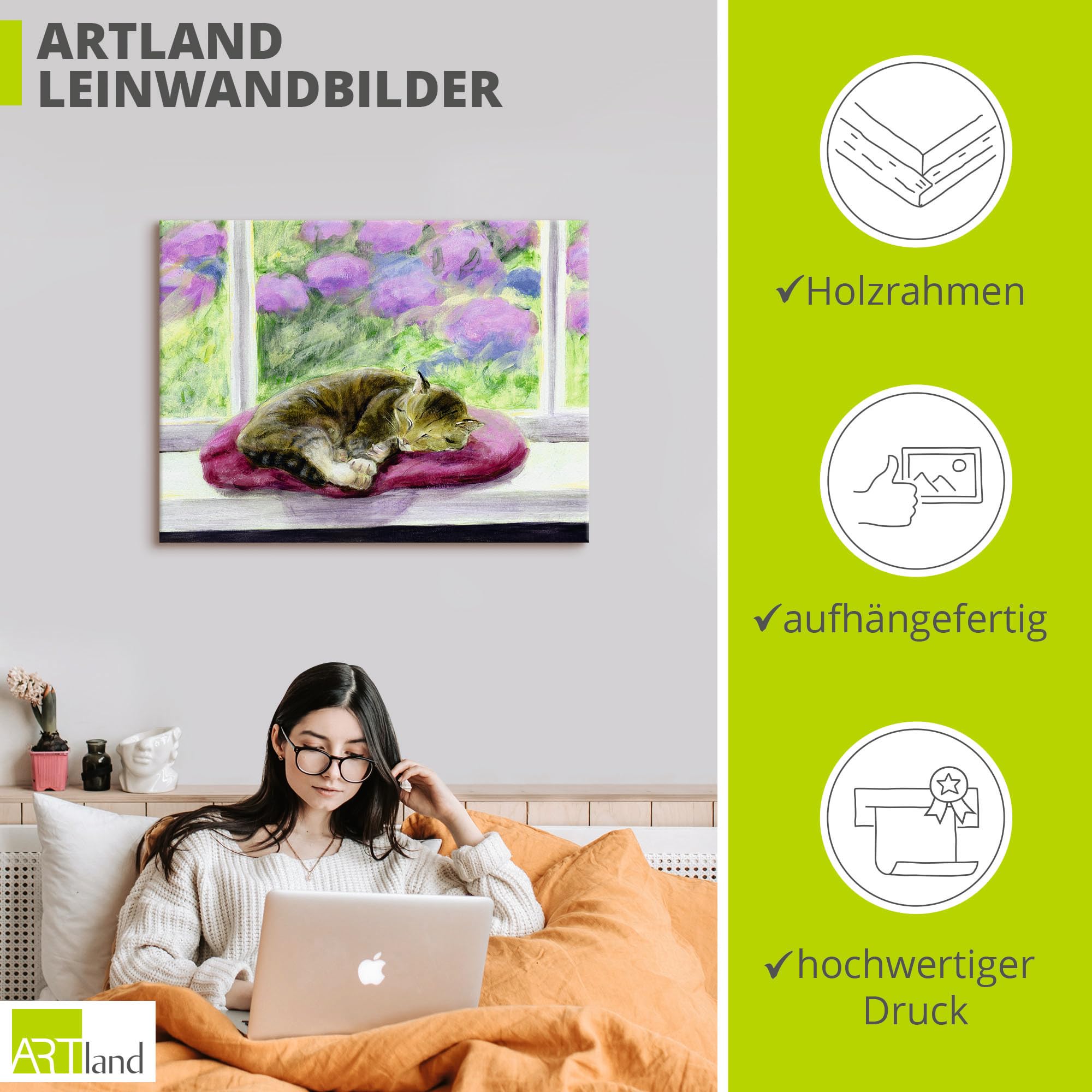 artland-leinwandbilder-a8ue-leinwandbild-80x60-katze-fensterbank image 3