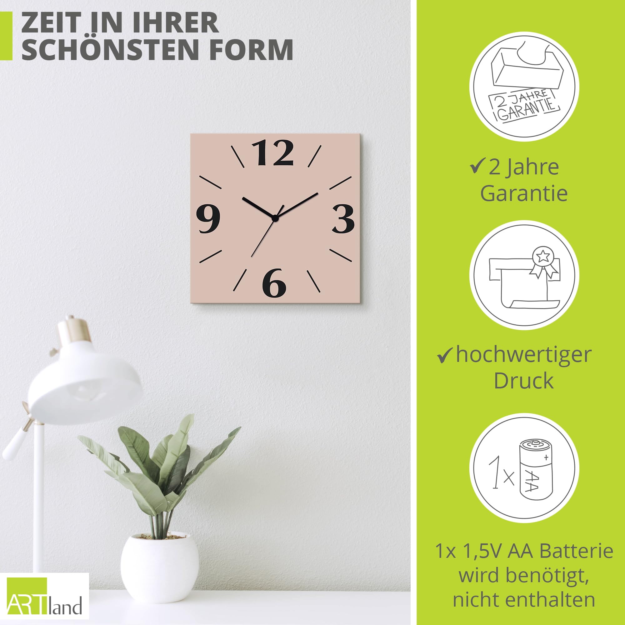 artland-wanduhren-funkuhr-alu-30x30-cm-rosa-altrosa-s7kk image 3