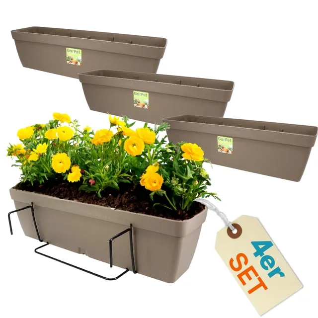 garpet-garten-blumenkasten-4er-set-50-cm-mit-halterung image 1