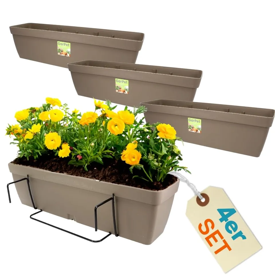 garpet-garten-blumenkasten-4er-set-50-cm-mit-halterung image 1