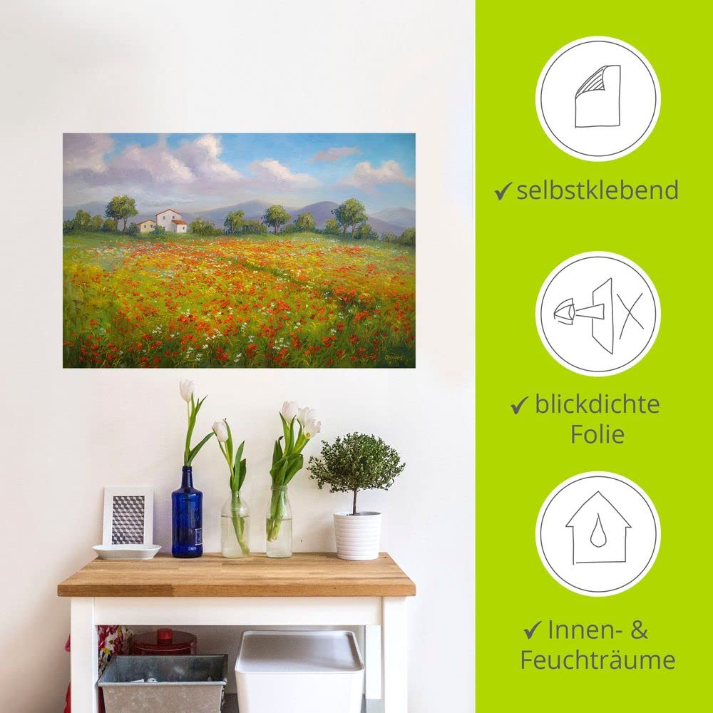 artland-wandaufkleber-mohnfeld-wandtattoo-60x40-cm image 3
