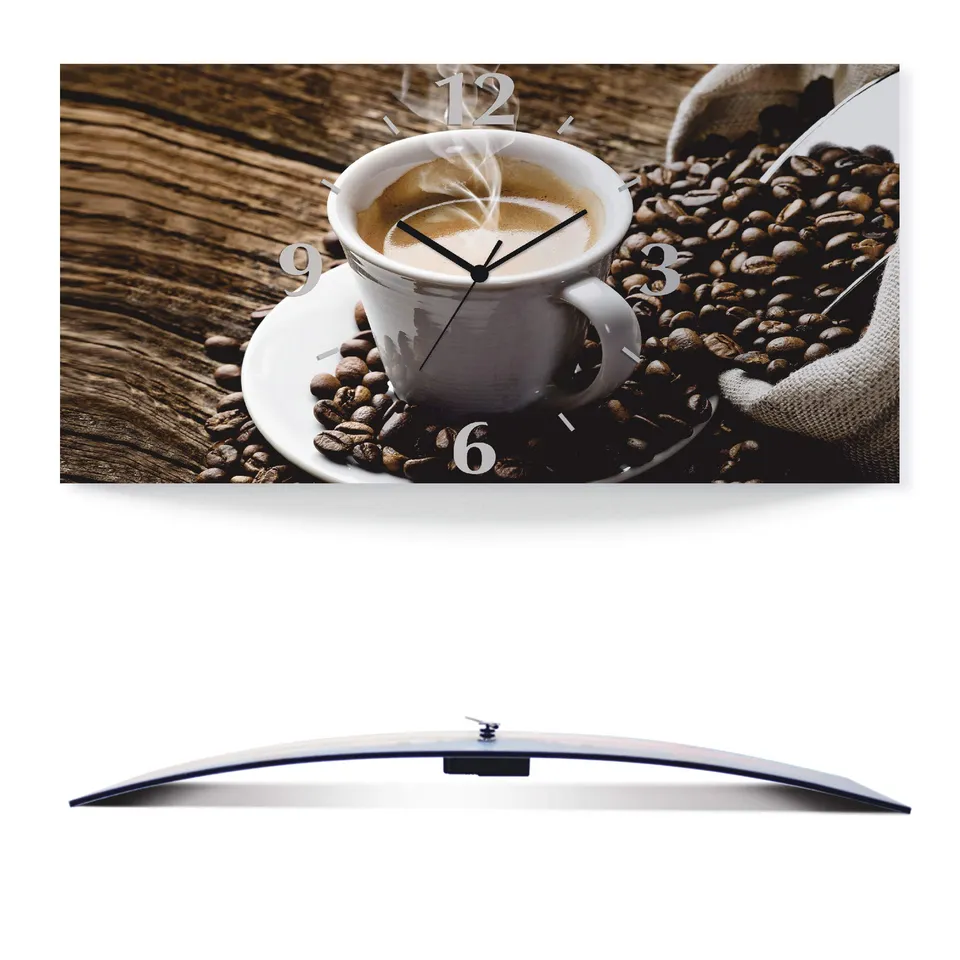 artland-wanduhren-t5va-wanduhr-kaffee-50x25-cm-lautlos image 1