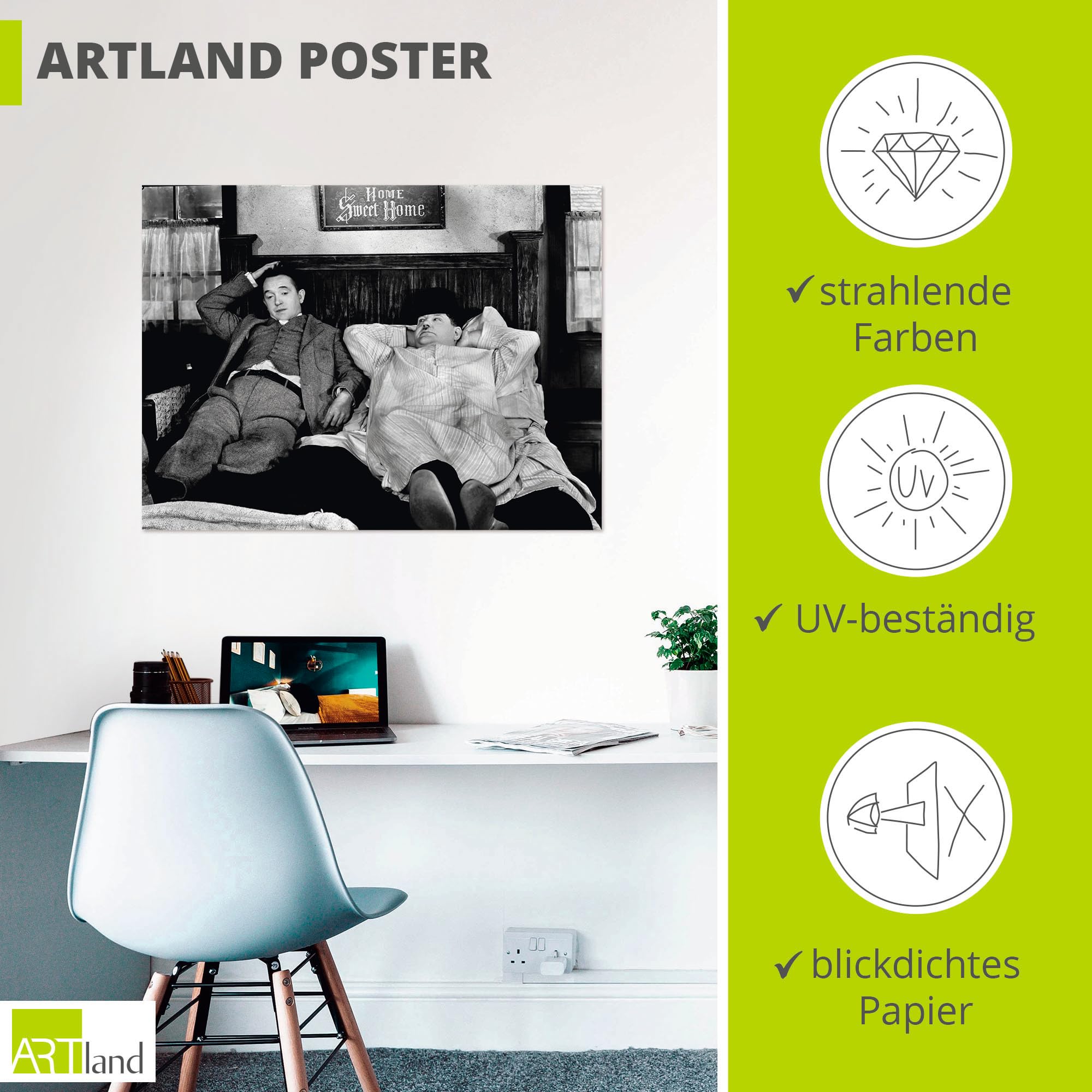 artland-dick-und-doof-poster-60x45-cm-vintage-schwarz-wei image 3