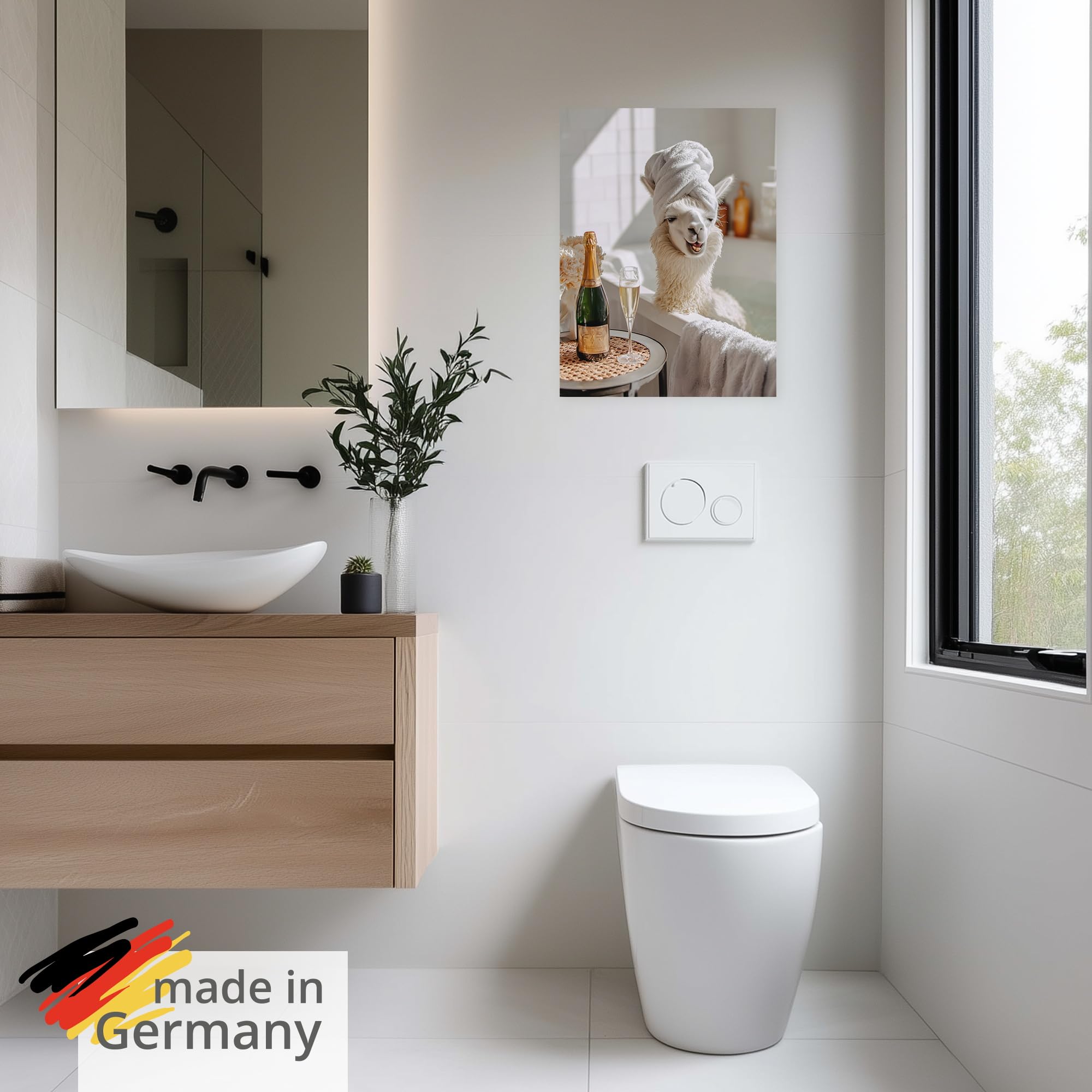 artland-wandaufkleber-u6av-lama-badewanne-wandtattoo-30x40-wei image 5