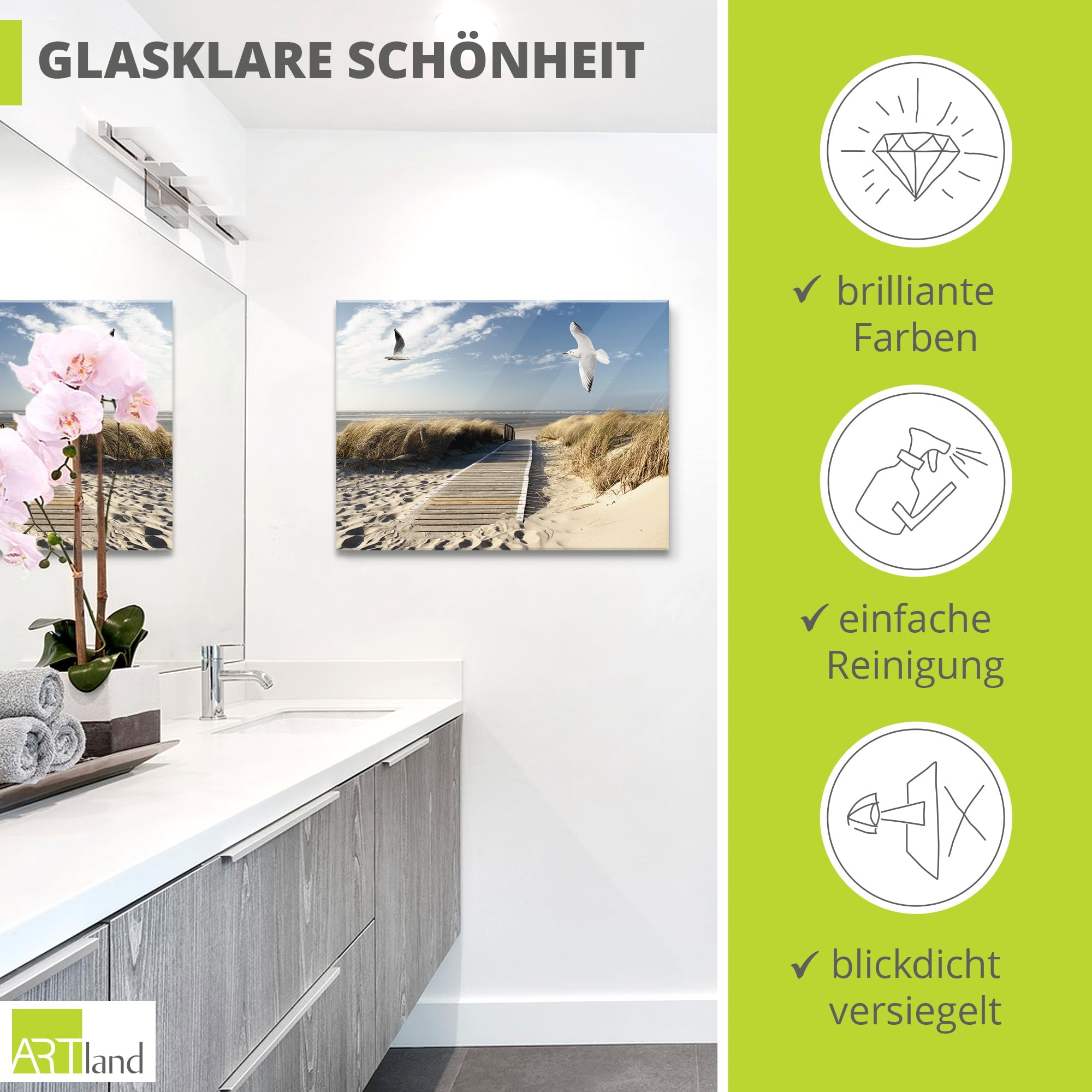 artland-glasbilder-strand-meer-60x45-cm-querformat-glasbild image 2