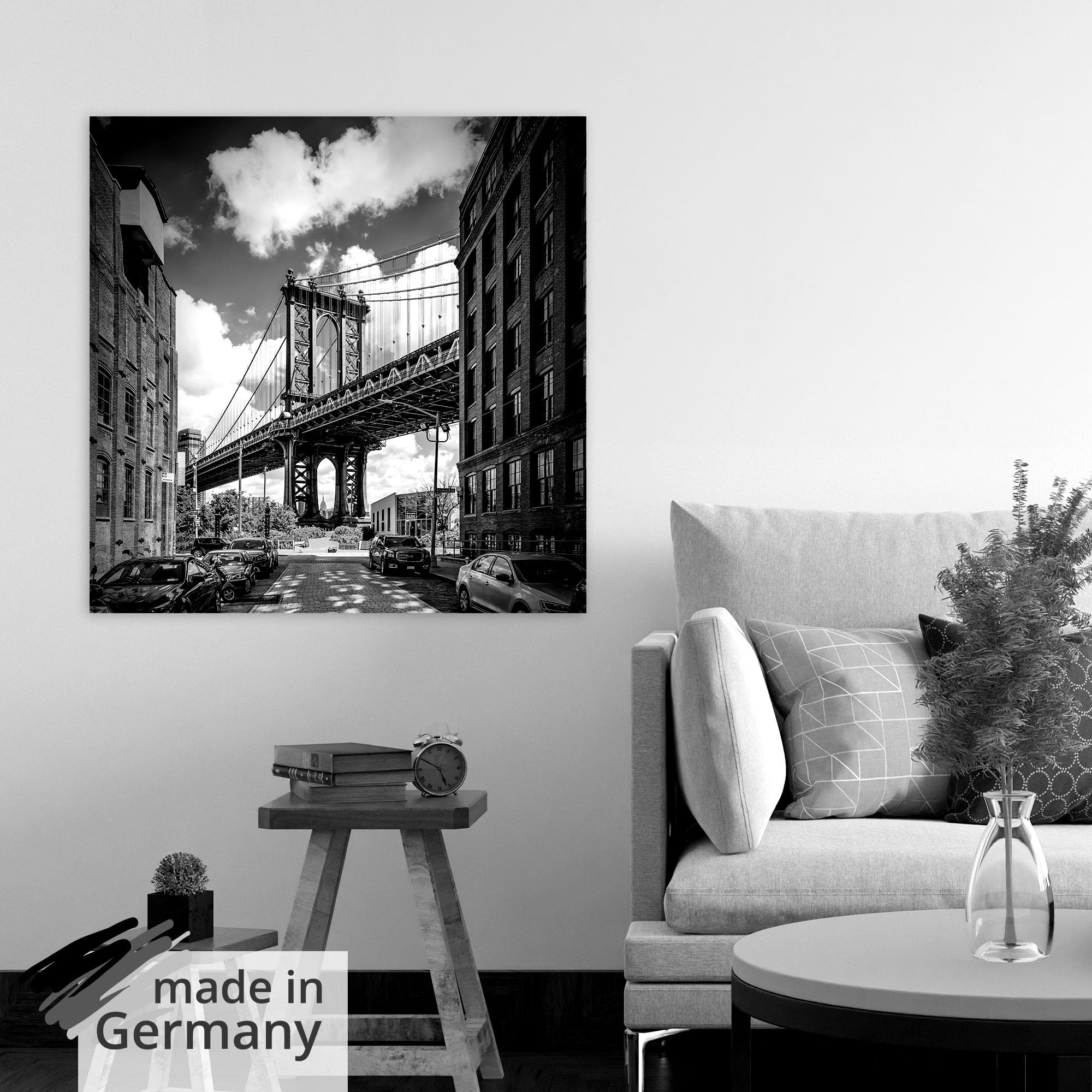 artland-manhattan-bridge-poster-70x70-cm-schwarz-wei image 5